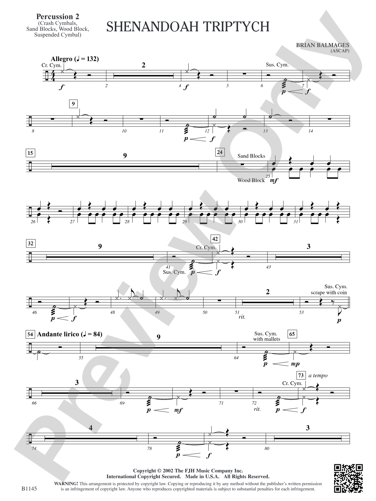 Shenandoah Triptych: Percussion 2