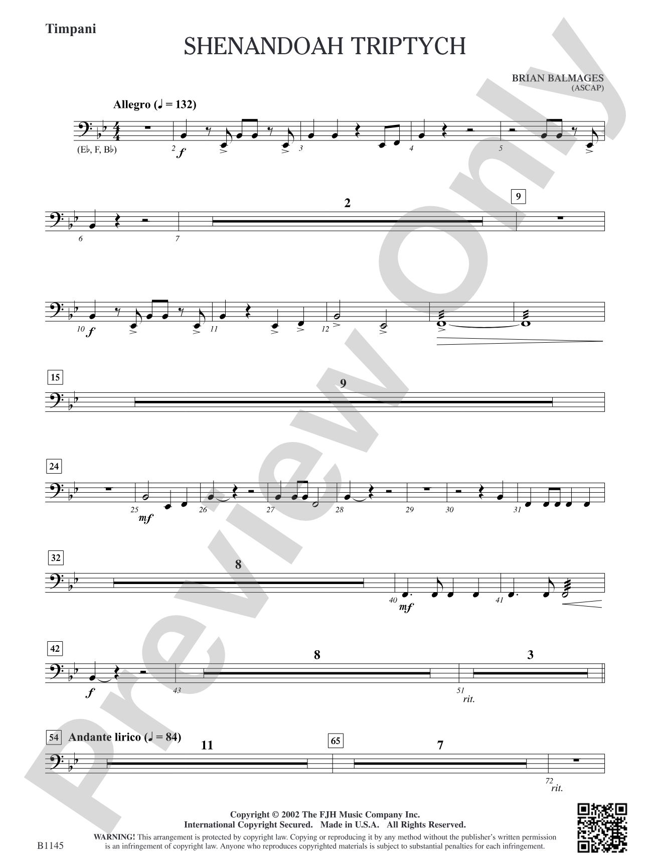 Shenandoah Triptych: Timpani