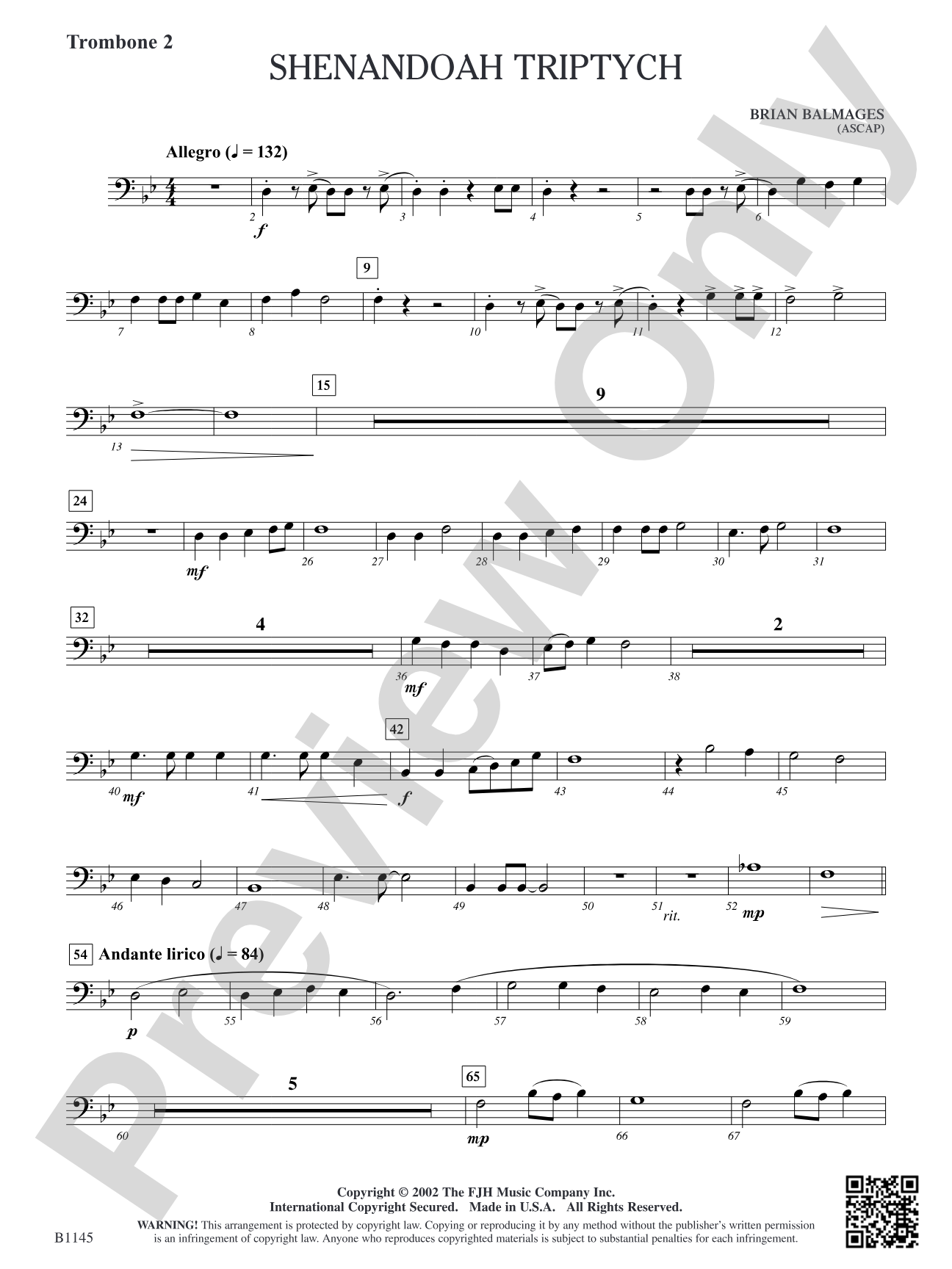 Shenandoah Triptych: Trombone 2