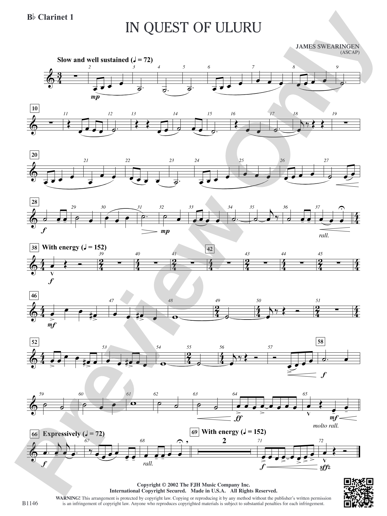 In Quest of Uluru: B-flat Clarinet 1