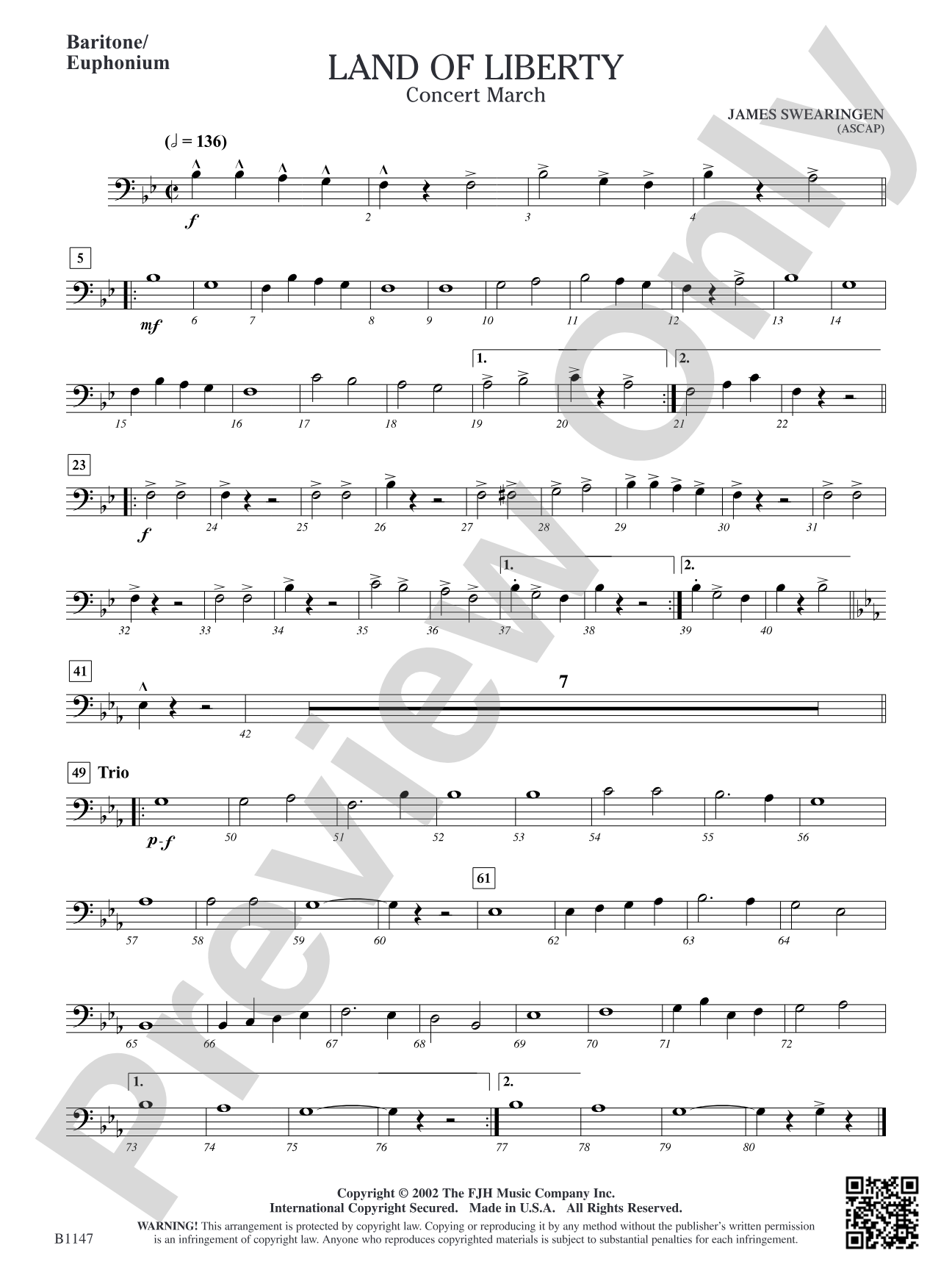 Land of Liberty: Baritone/Euphonium