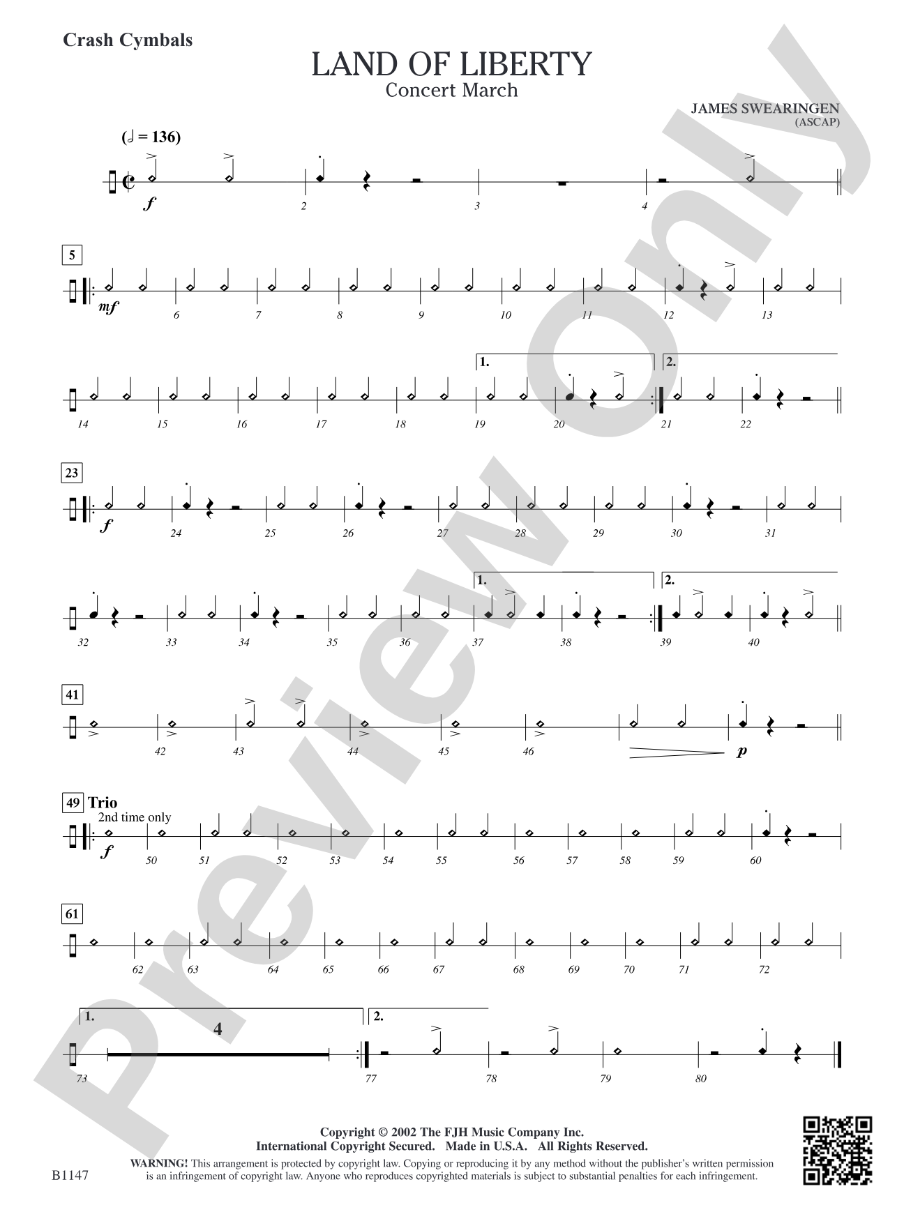 Land of Liberty: Crash Cymbals