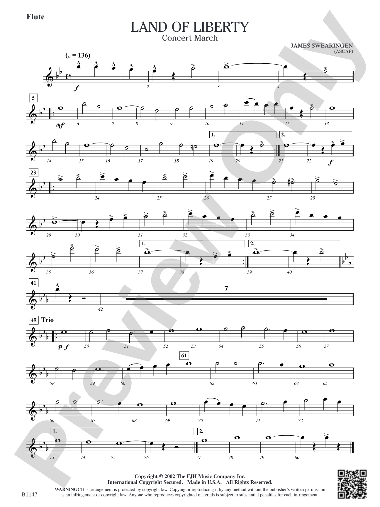 Land of Liberty: Flute