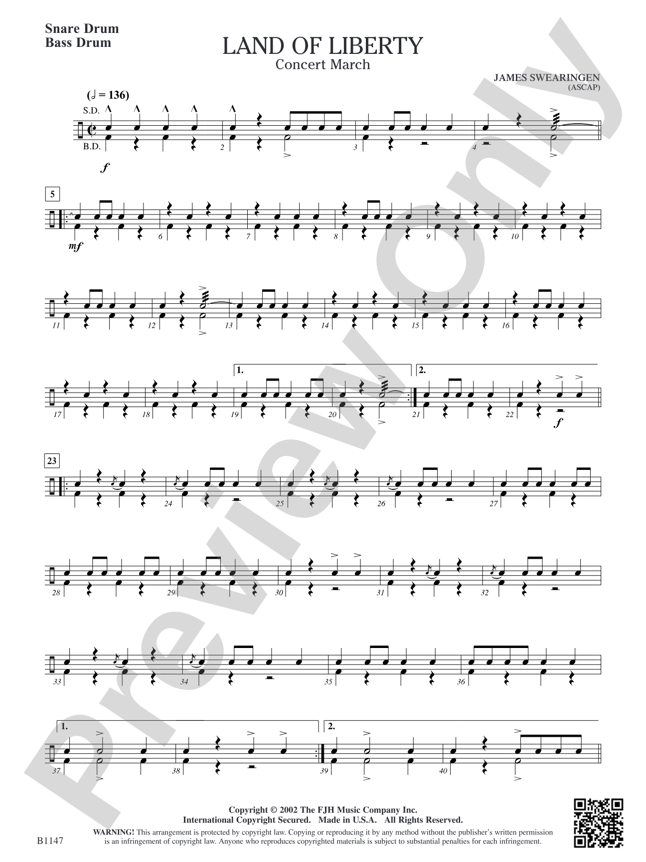Land of Liberty: Snare Drum/Bass Drum