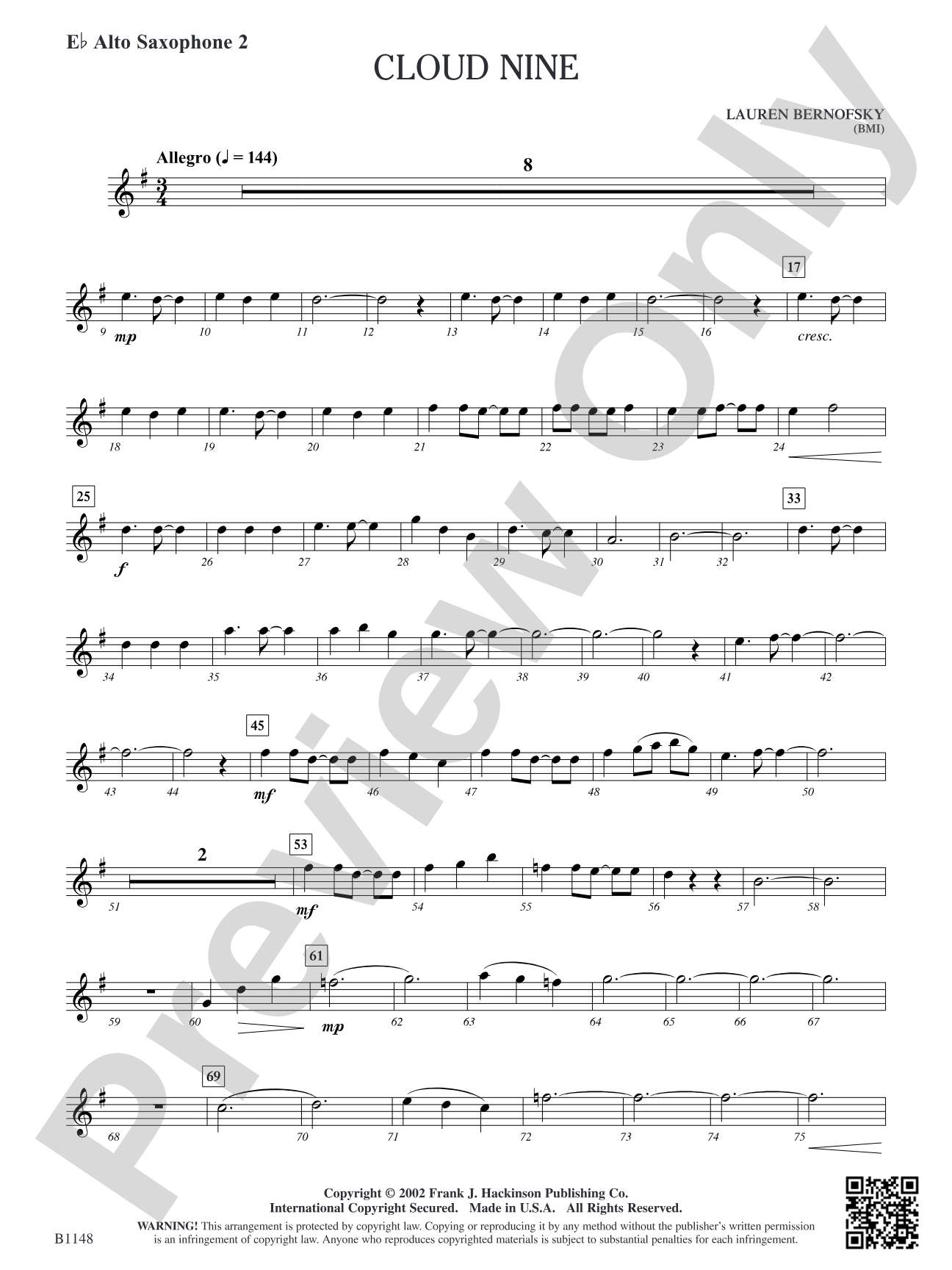Cloud Nine: E-flat Alto Saxophone 2