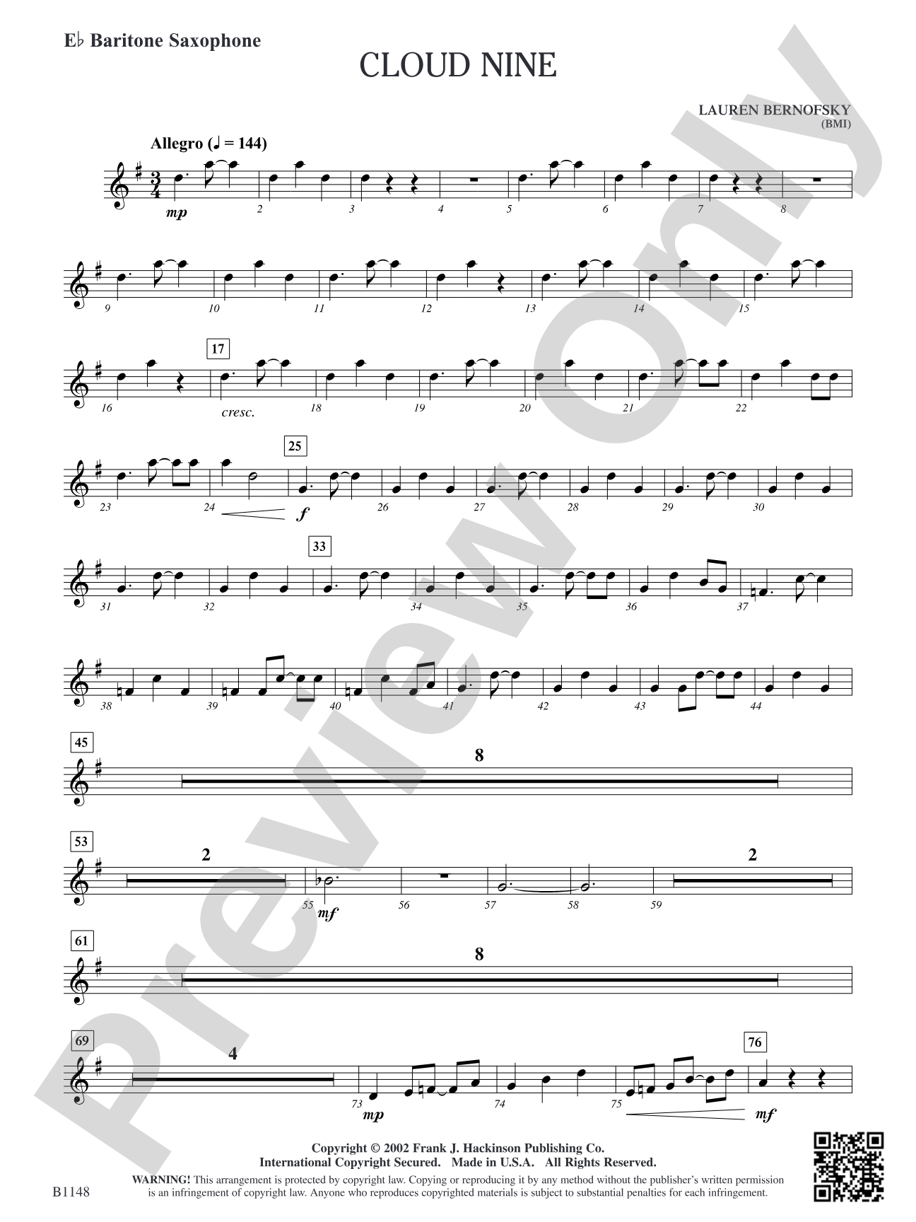 Cloud Nine: E-flat Baritone Saxophone