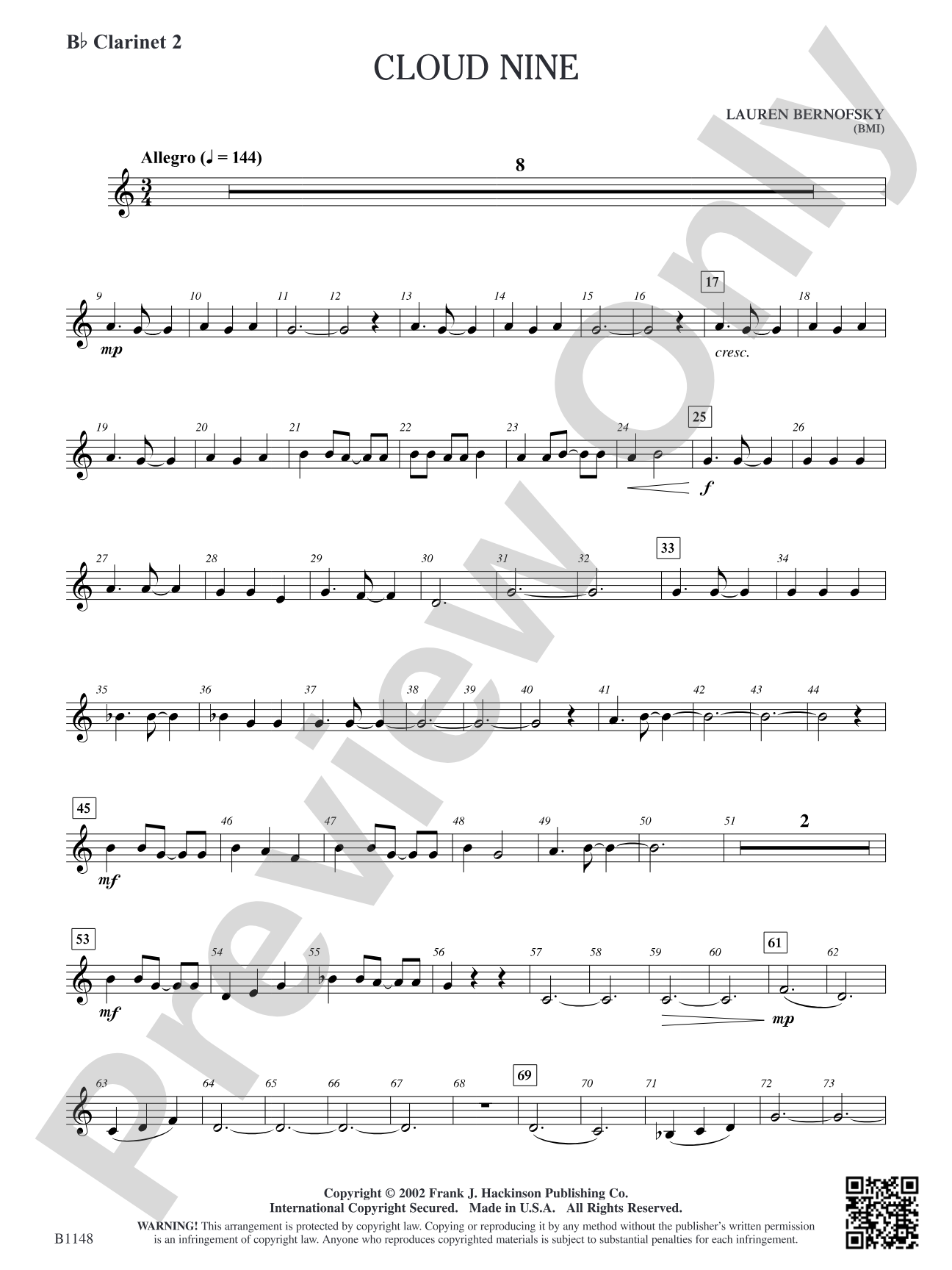 Cloud Nine: B-flat Clarinet 2