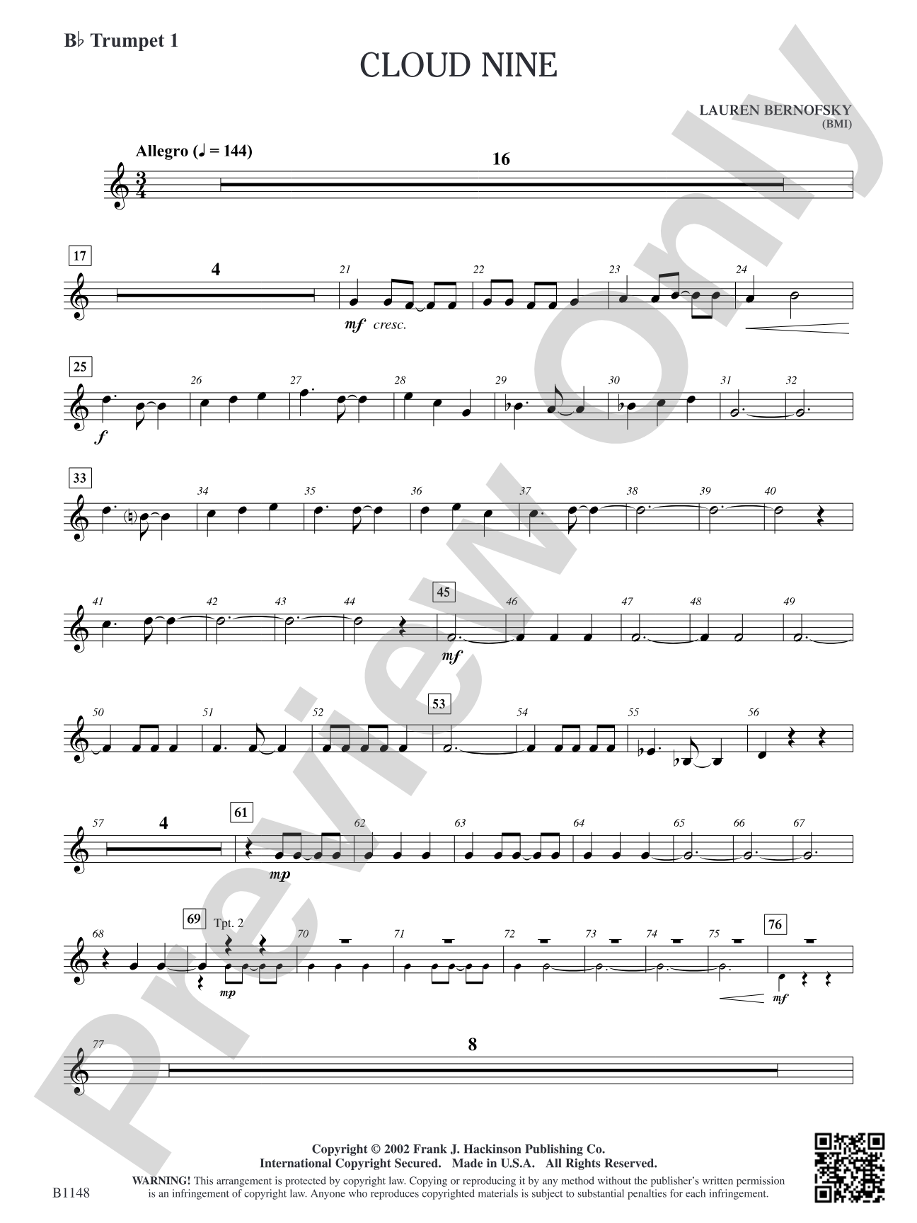 Cloud Nine: B-flat Trumpet 1