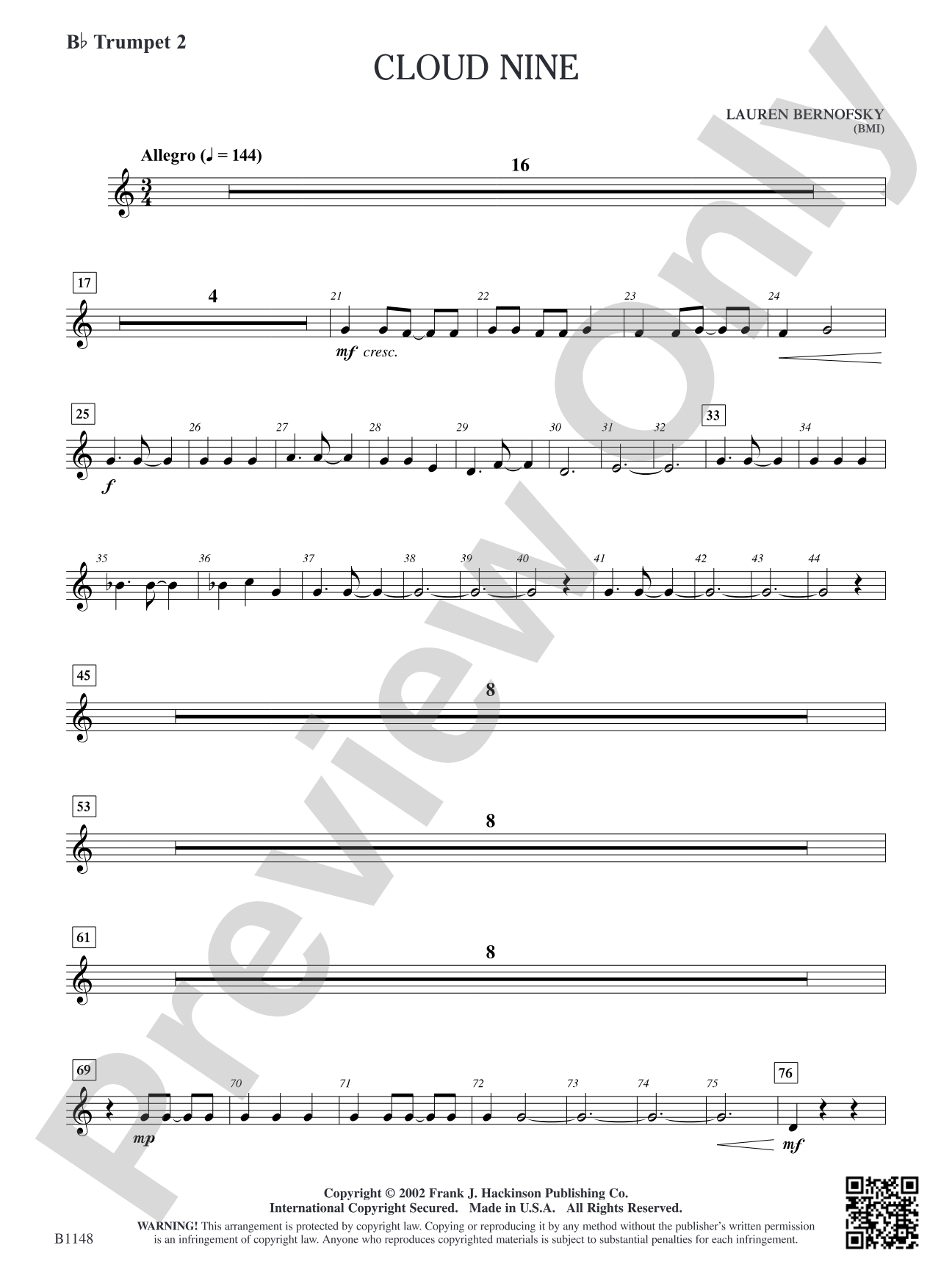 Cloud Nine: B-flat Trumpet 2