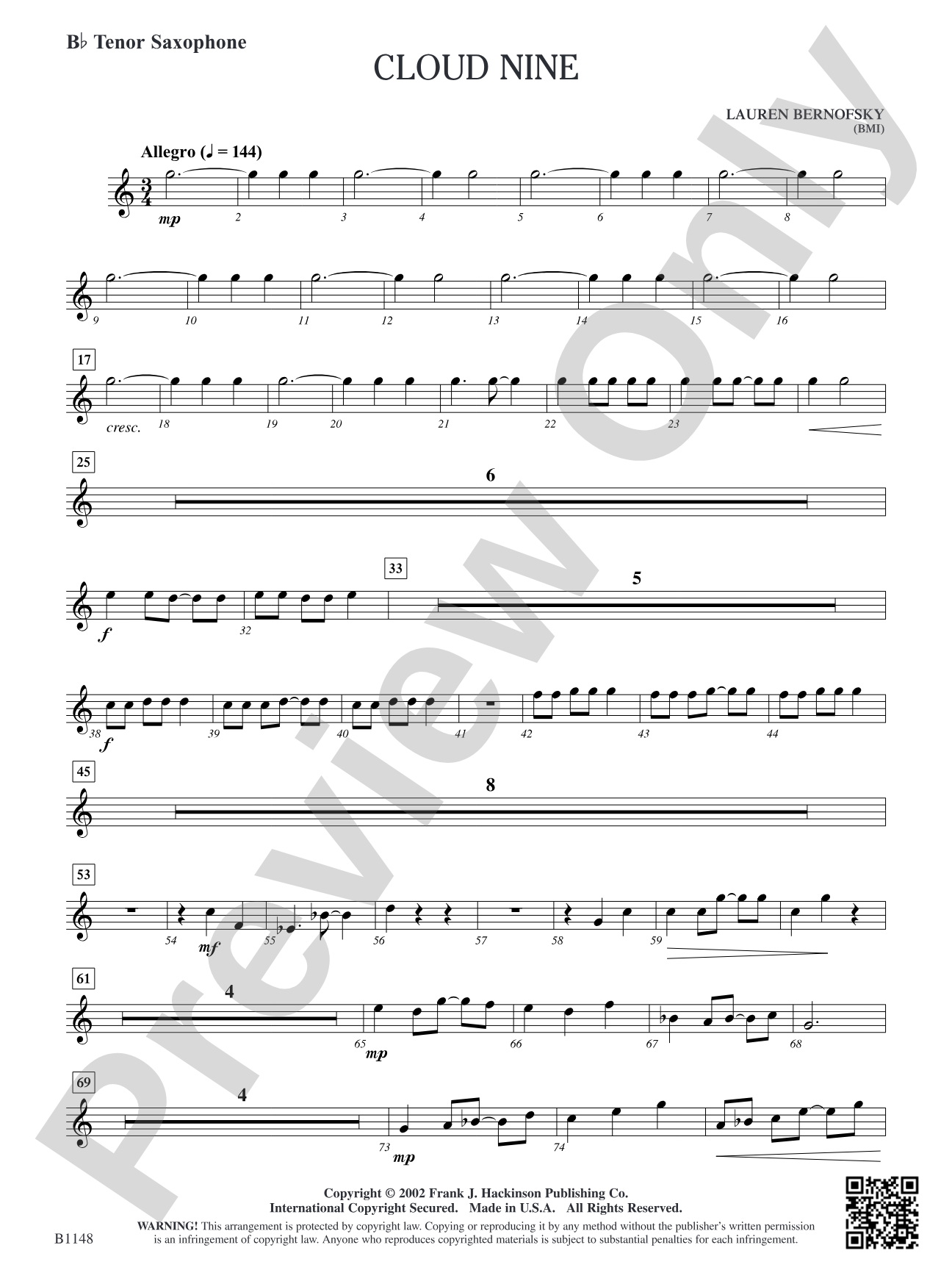 Cloud Nine: B-flat Tenor Saxophone