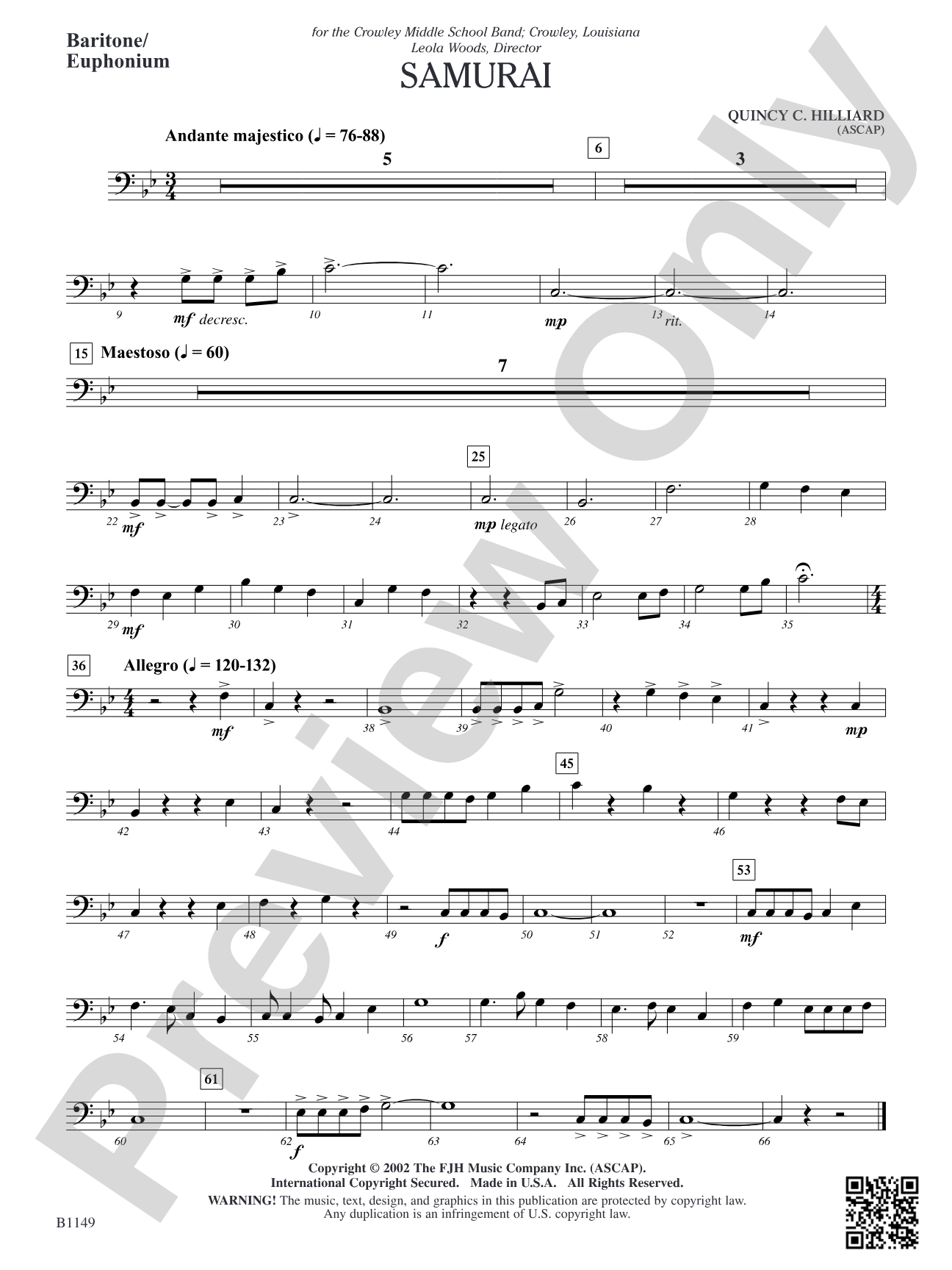 Samurai: Baritone/Euphonium