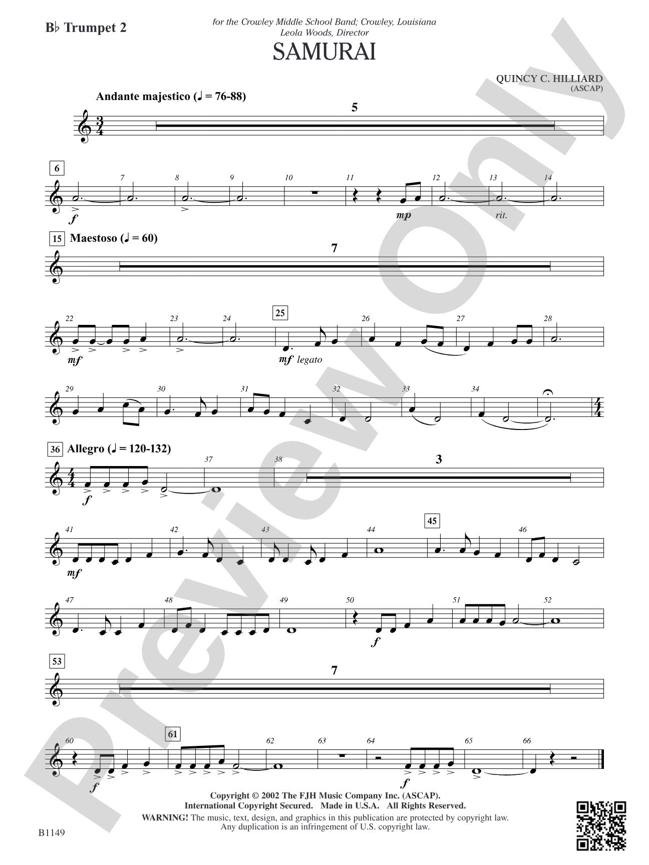 Samurai: B-flat Trumpet 2