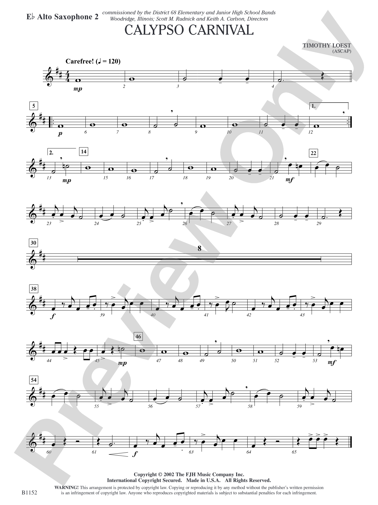 Calypso Carnival: E-flat Alto Saxophone 2