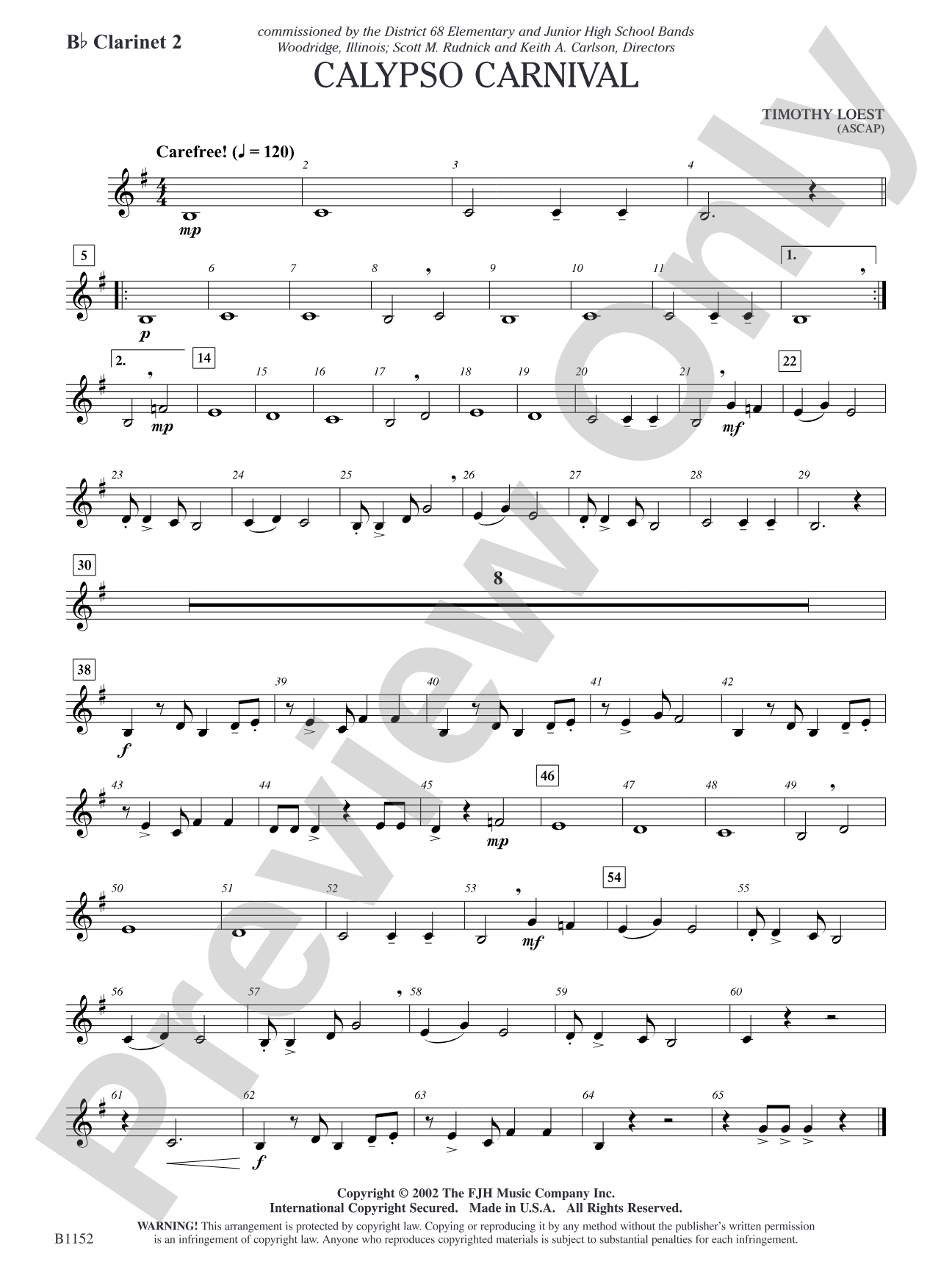 Calypso Carnival: B-flat Clarinet 2