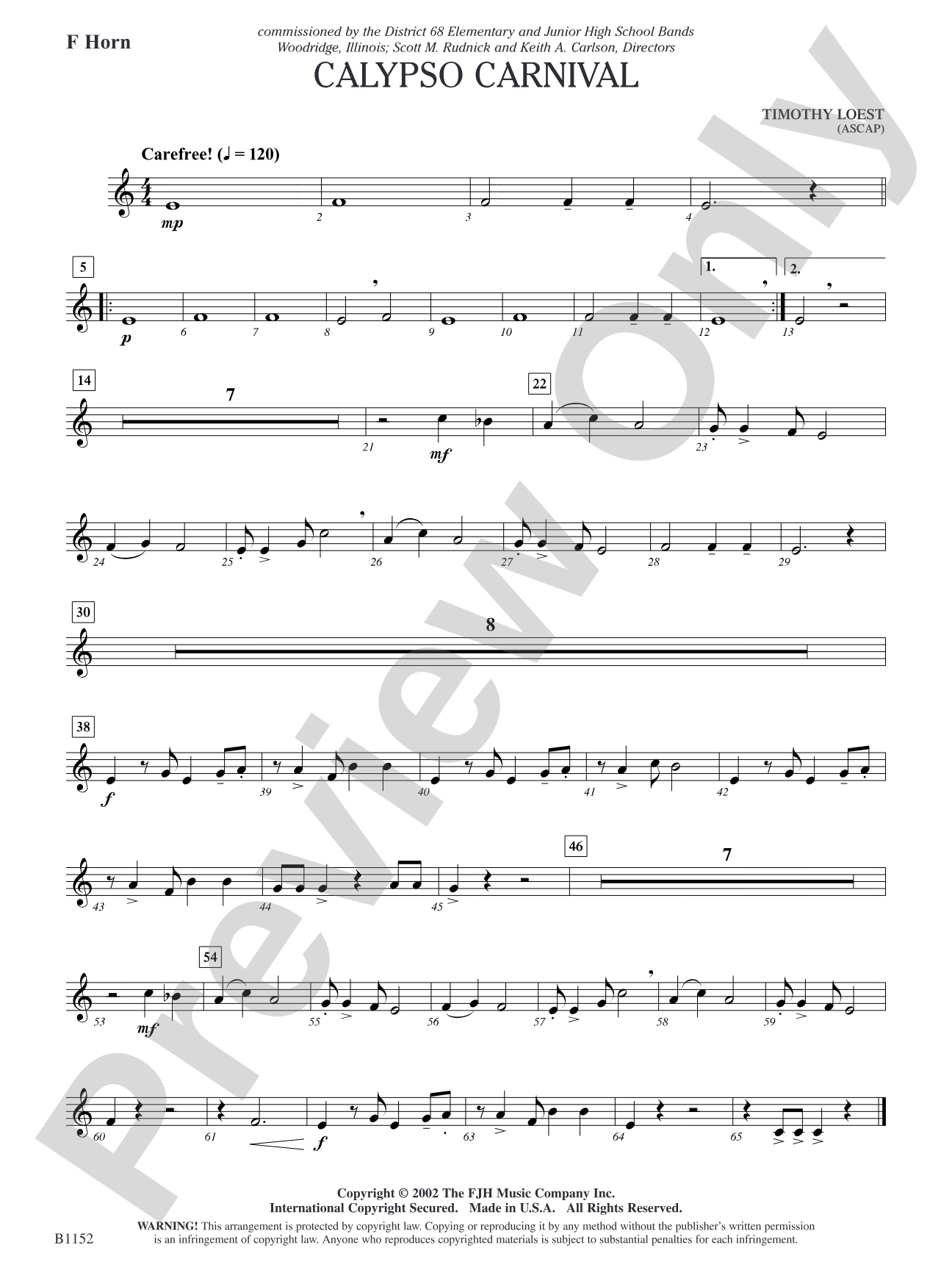 Calypso Carnival: F Horn