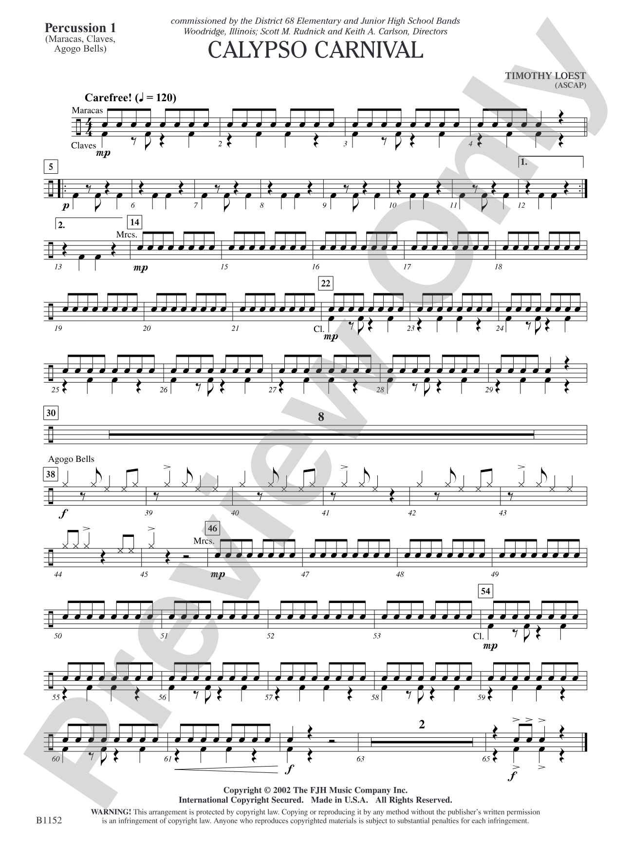Calypso Carnival: Percussion 1