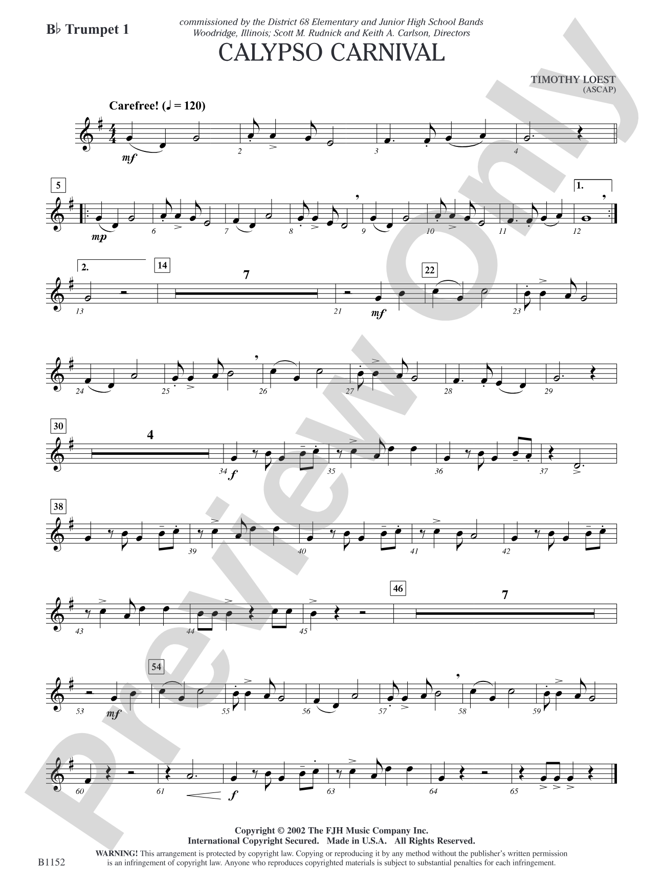 Calypso Carnival: B-flat Trumpet 1