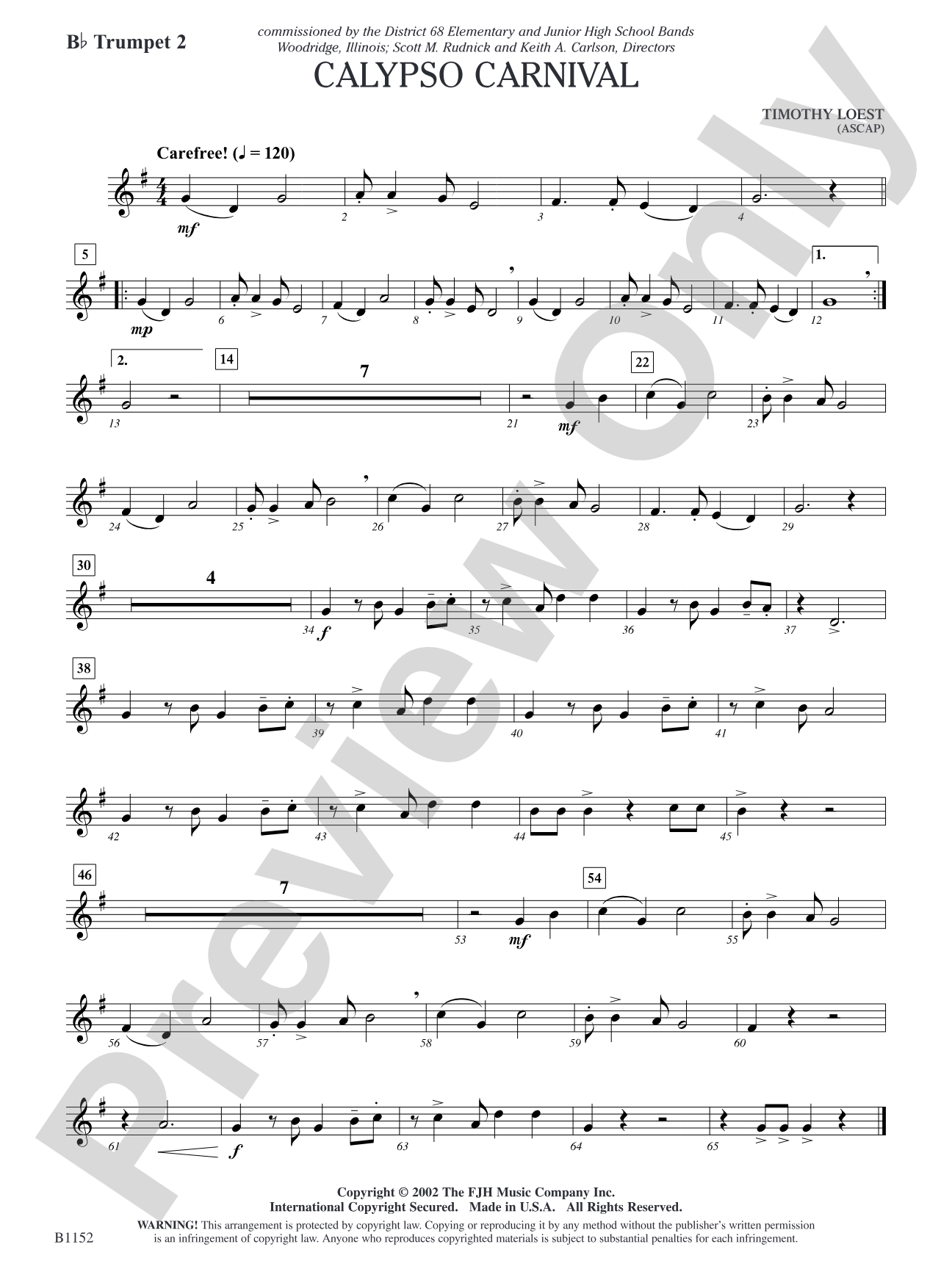 Calypso Carnival: B-flat Trumpet 2