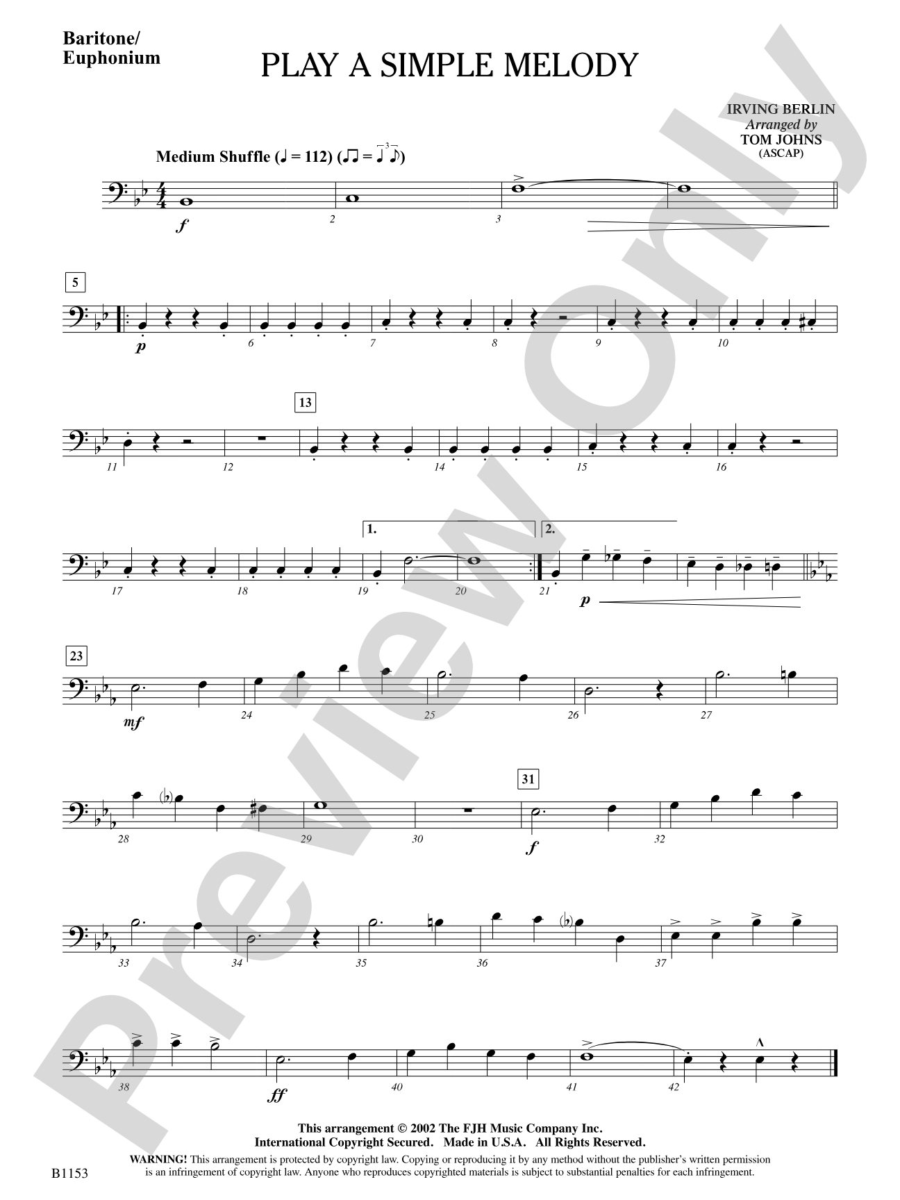 Play a Simple Melody: Baritone/Euphonium
