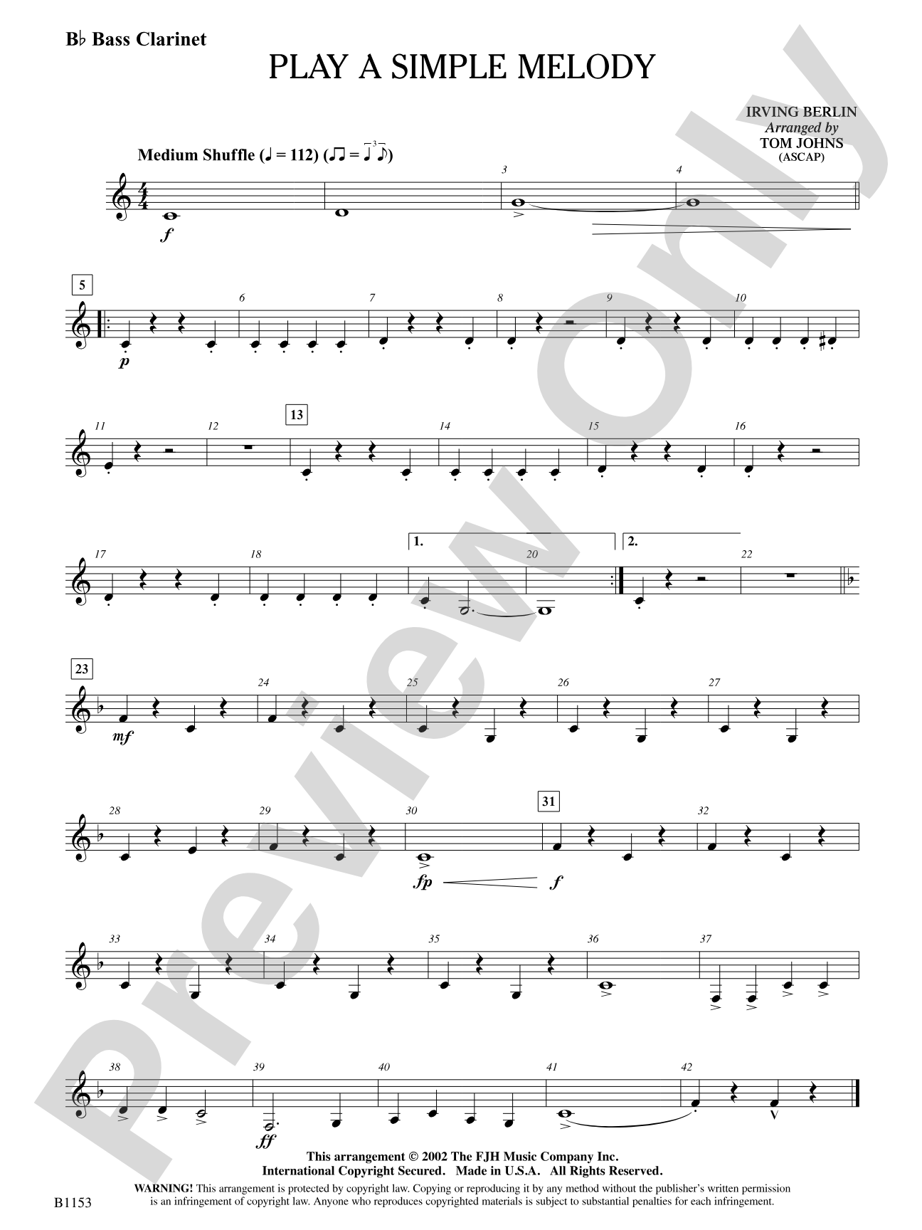 Play a Simple Melody: B-flat Bass Clarinet