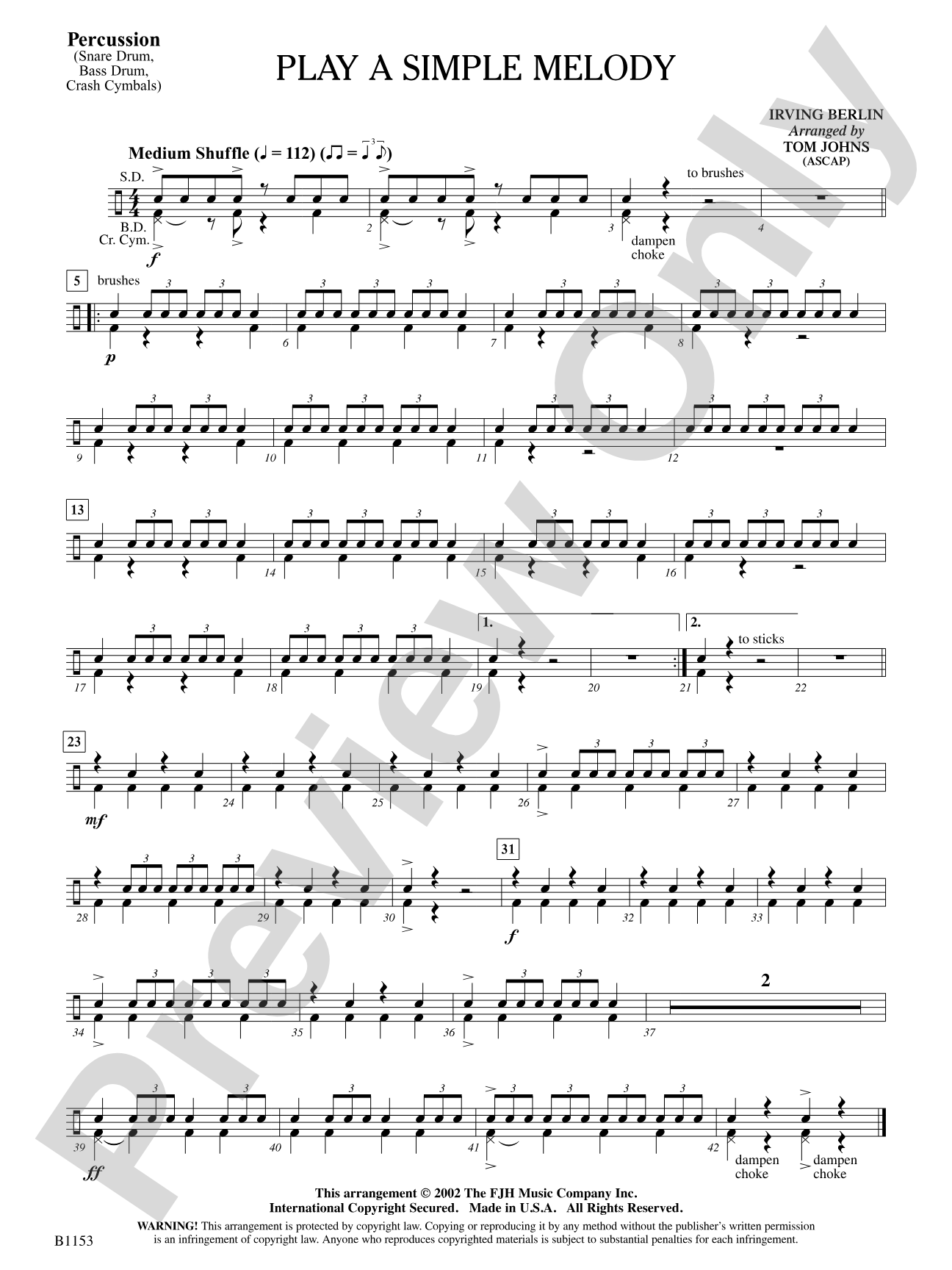 Play a Simple Melody: Percussion