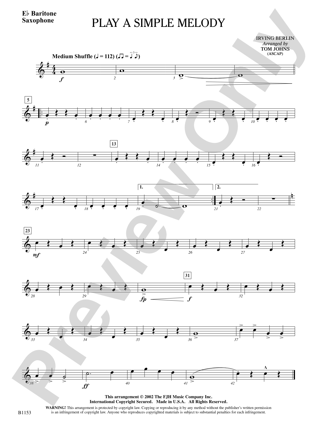 Play a Simple Melody: E-flat Baritone Saxophone