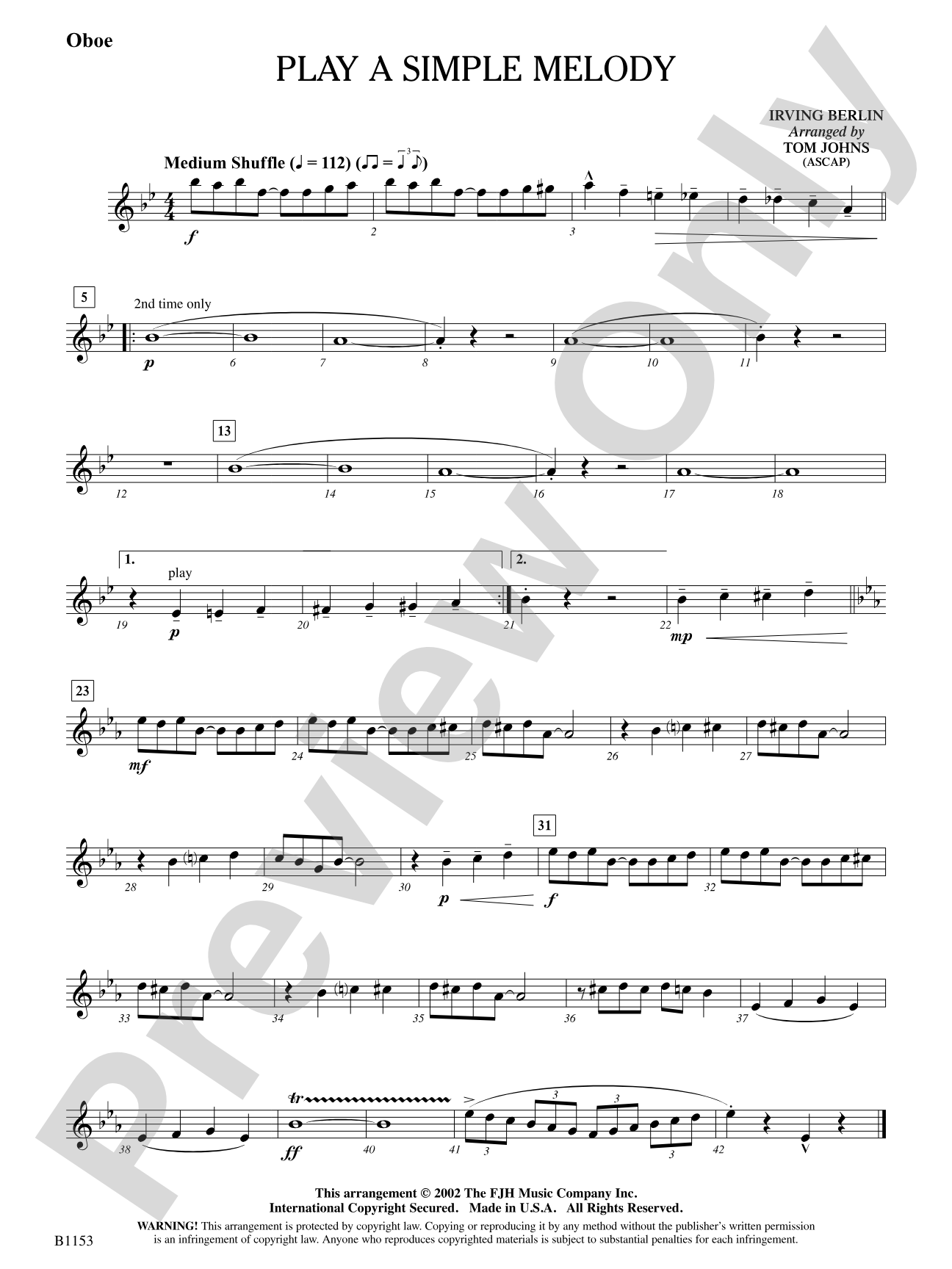 Play a Simple Melody: Oboe
