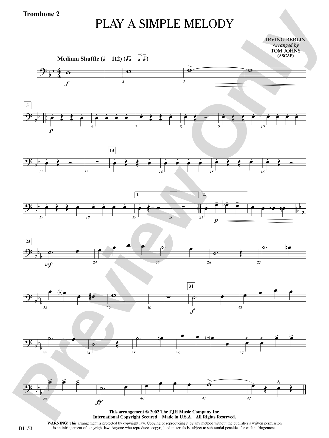 Play a Simple Melody: Trombone 2