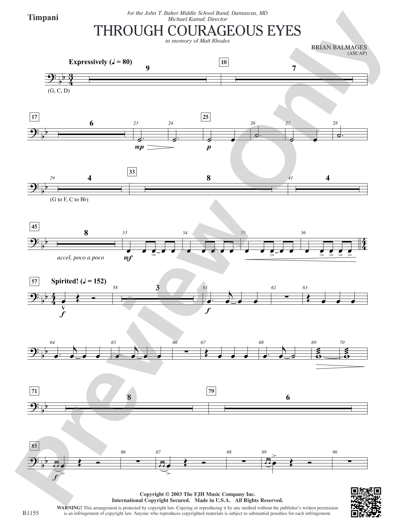 Through Courageous Eyes: Timpani
