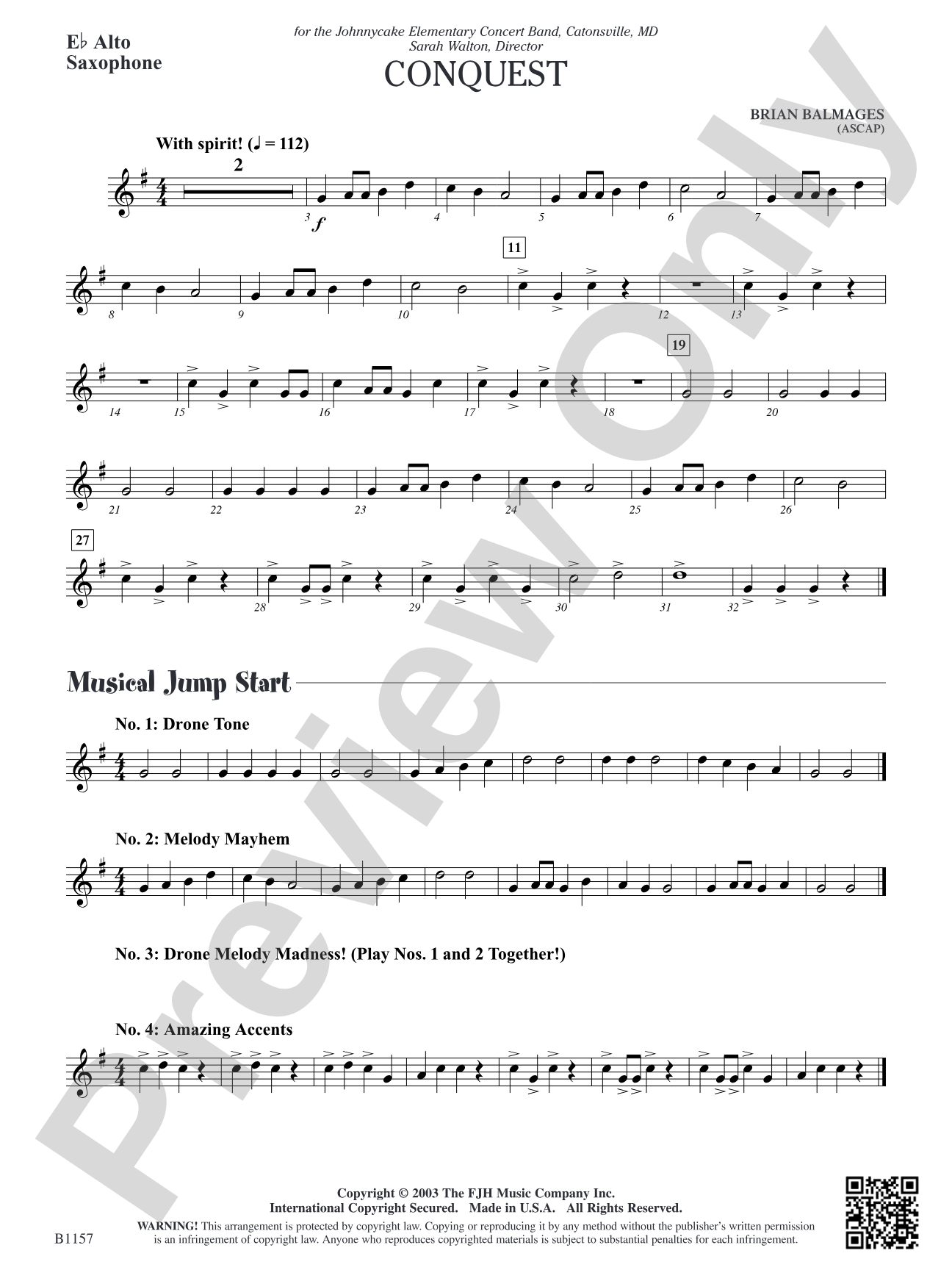 Conquest: E-flat Alto Saxophone