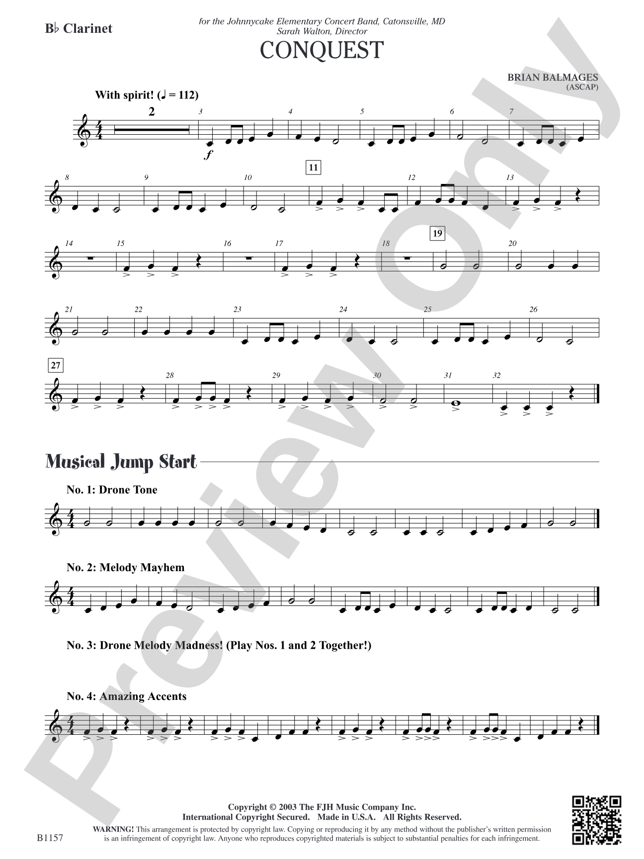 Conquest: B-flat Clarinet