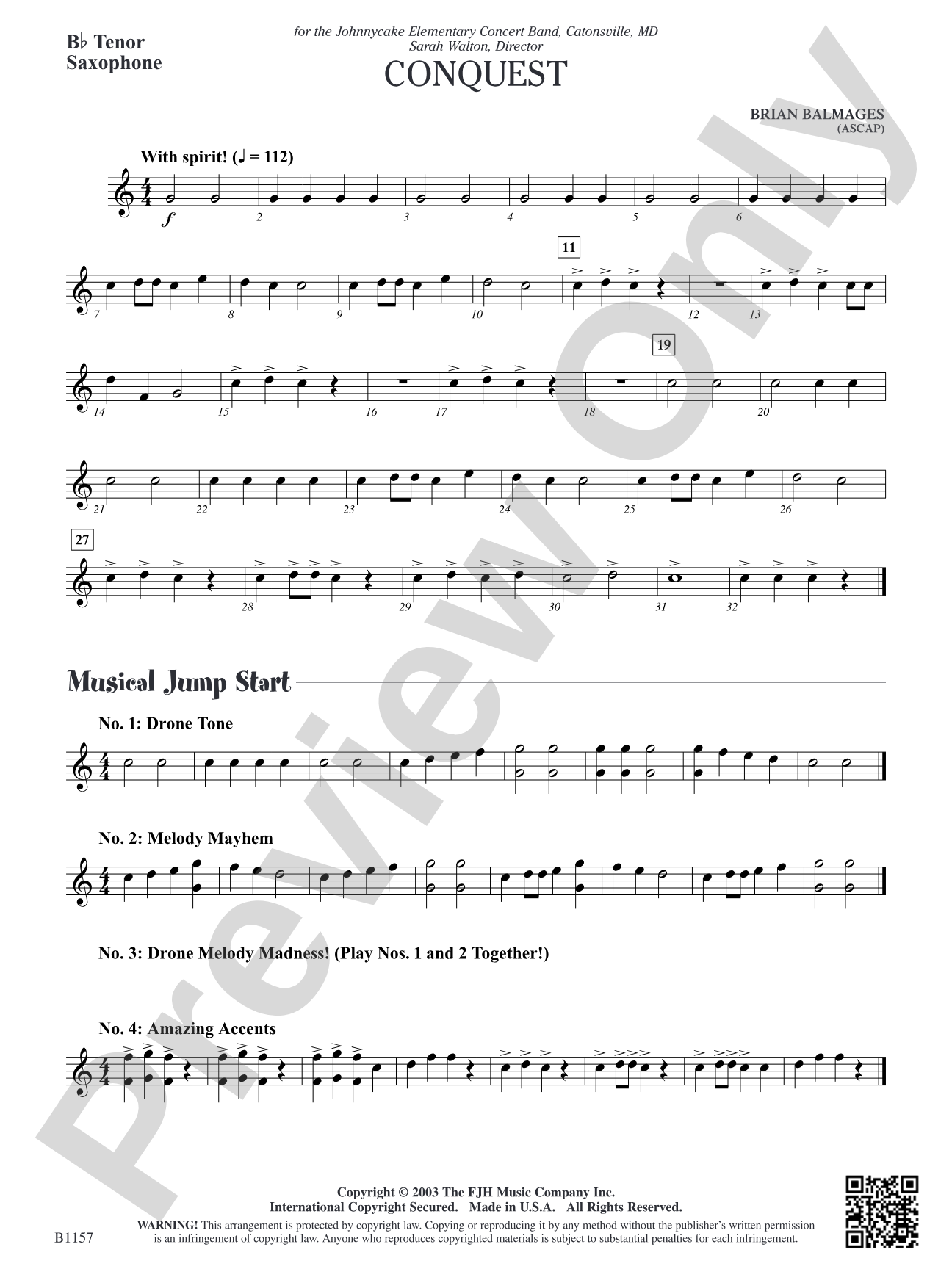 Conquest: B-flat Tenor Saxophone