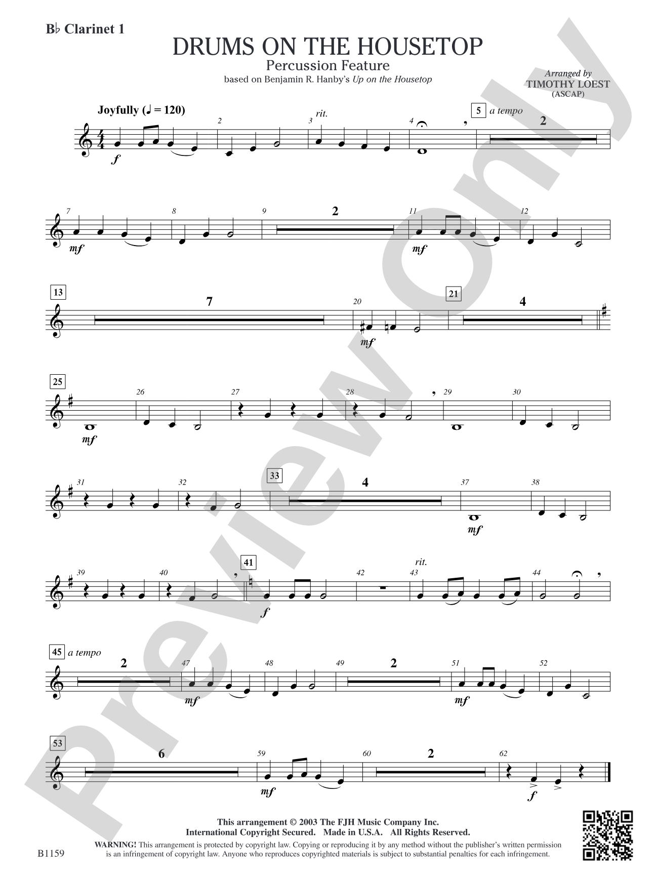Drums on the Housetop: B-flat Clarinet 1