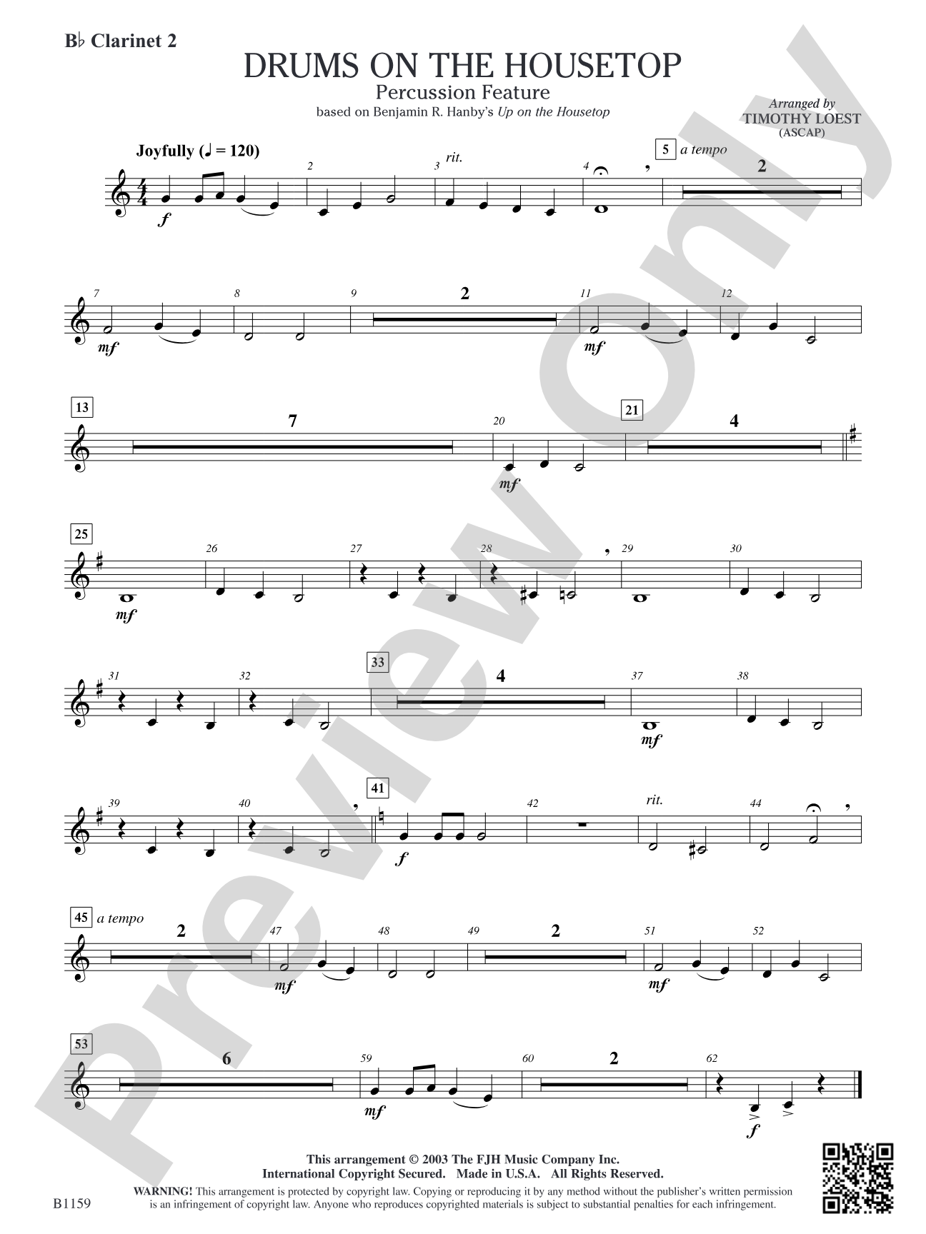 Drums on the Housetop: B-flat Clarinet 2