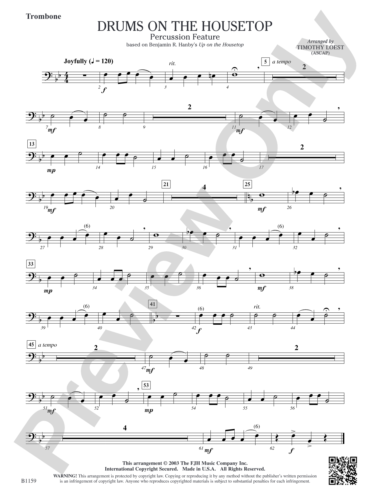 Drums on the Housetop: Trombone