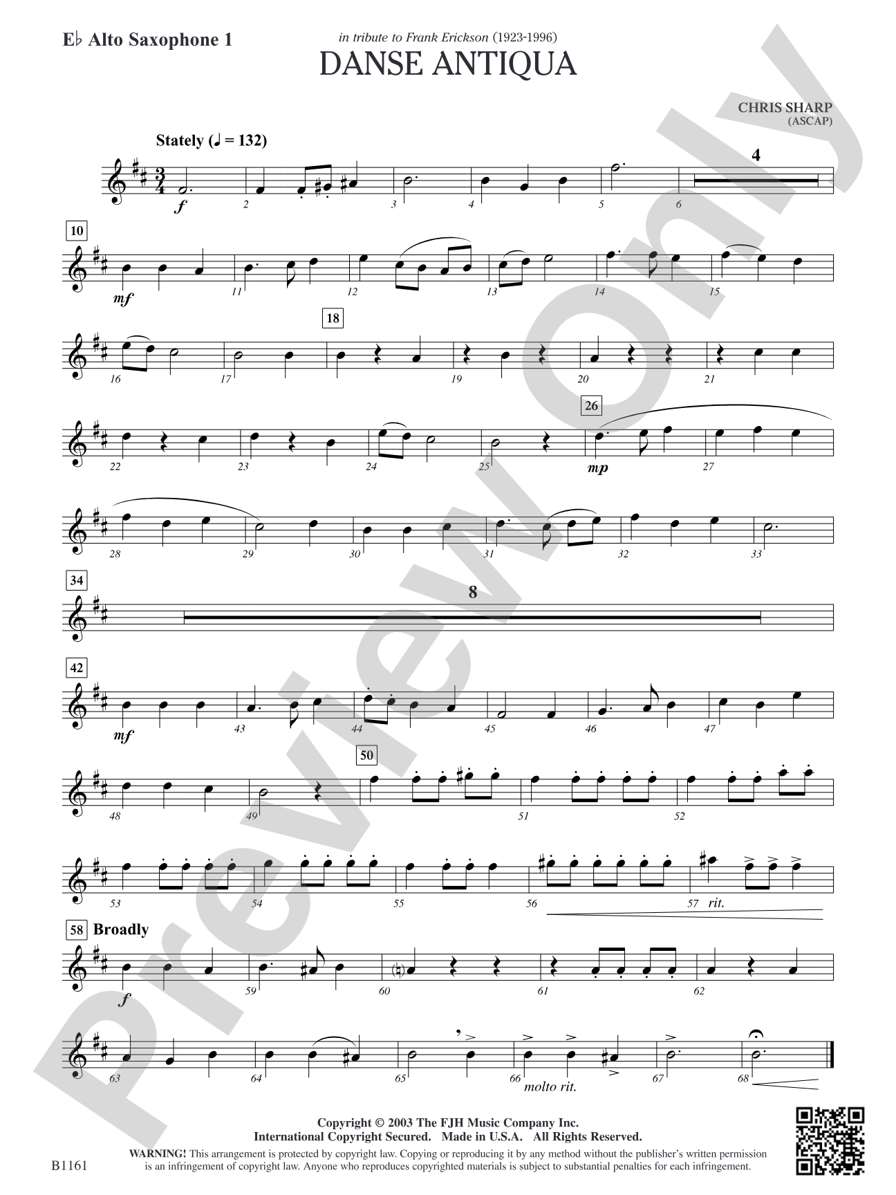 Danse Antiqua: E-flat Alto Saxophone 1