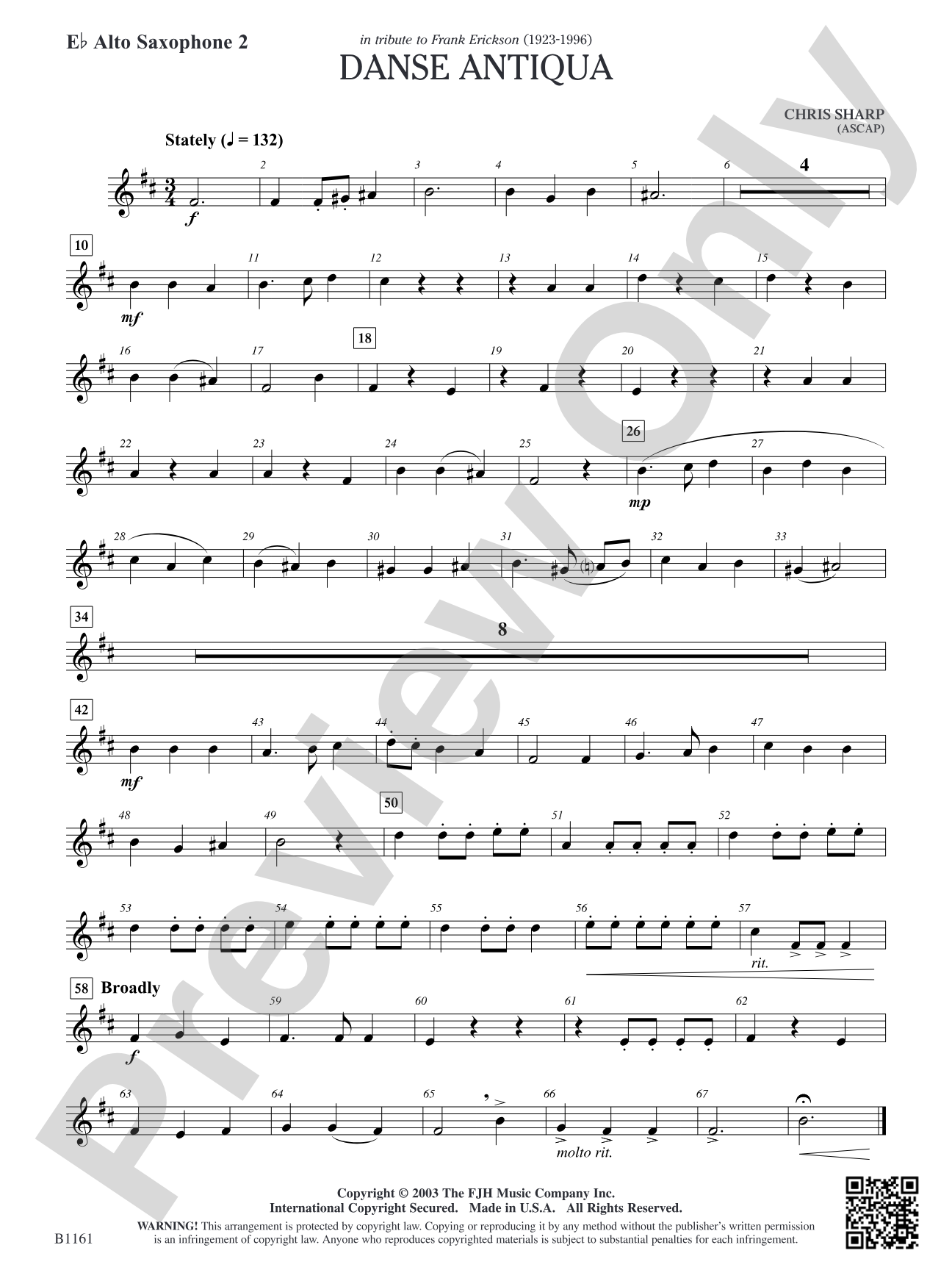 Danse Antiqua: E-flat Alto Saxophone 2