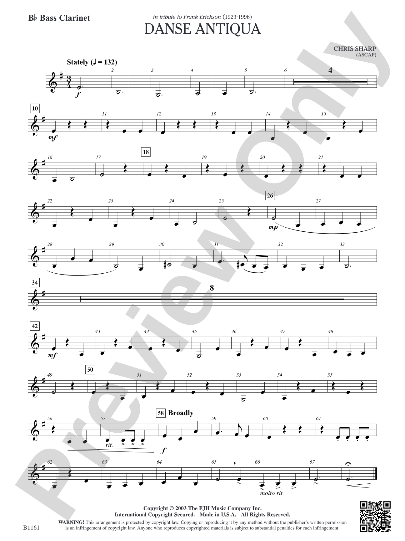 Danse Antiqua: B-flat Bass Clarinet