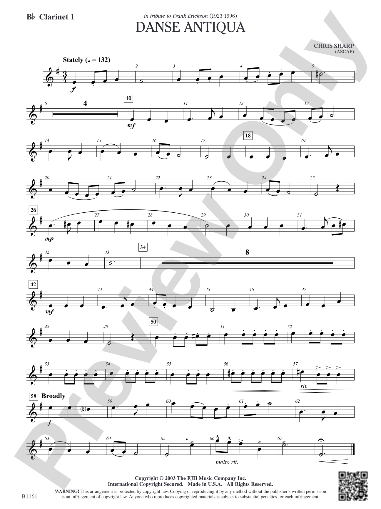 Danse Antiqua: B-flat Clarinet 1