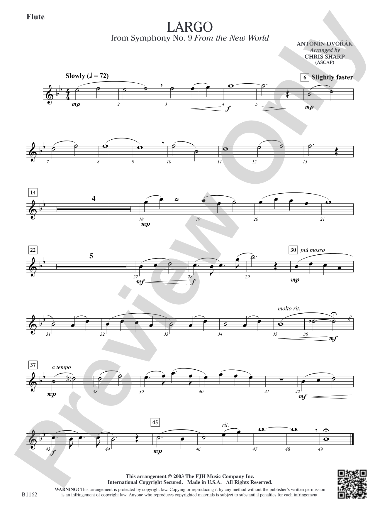 Largo from Symphony No. 9: Flute