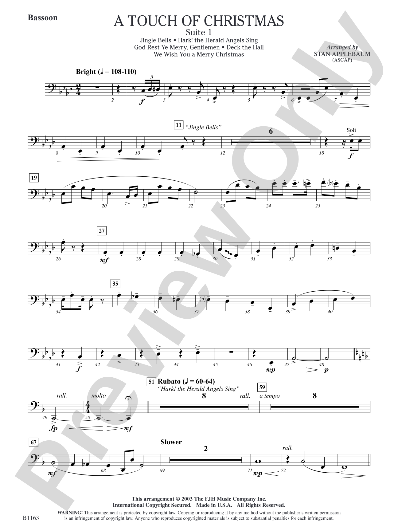 A Touch of Christmas: Suite 1: Bassoon