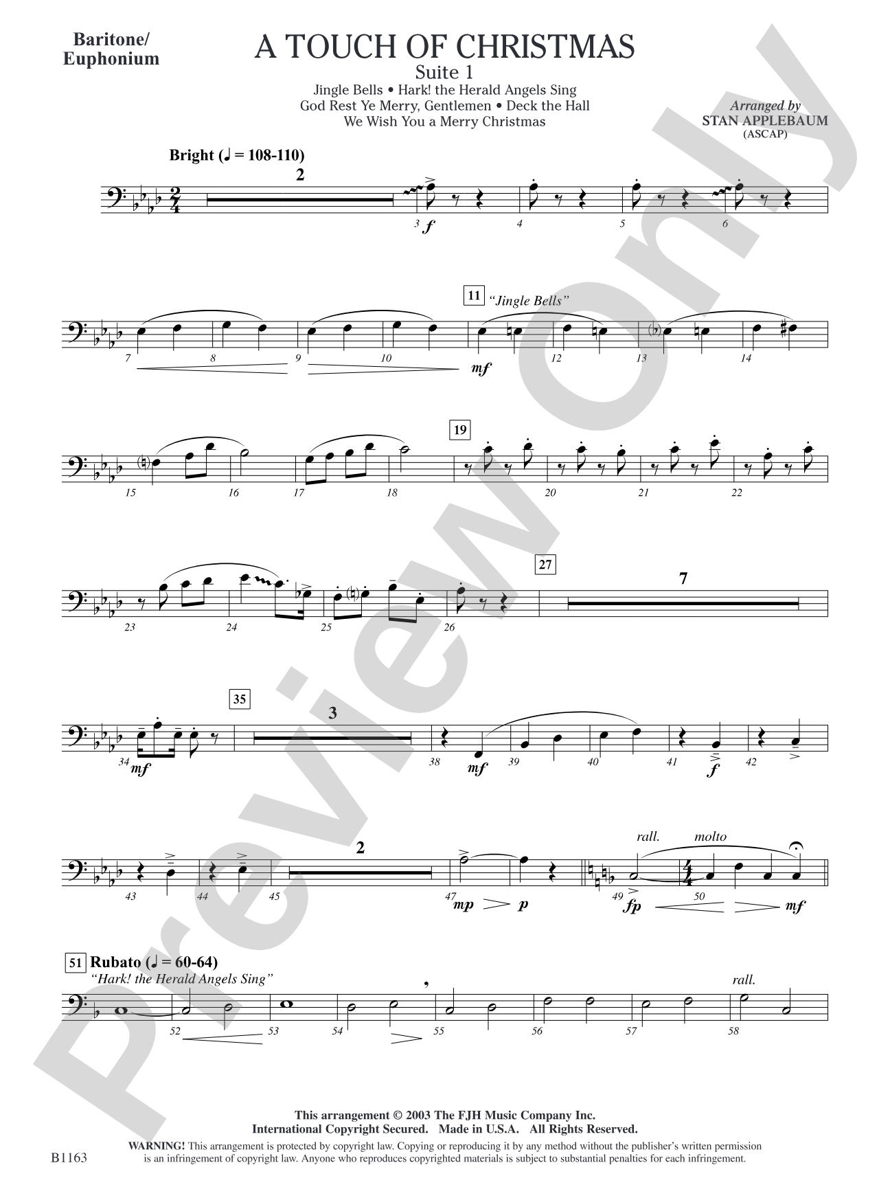 A Touch of Christmas: Suite 1: Baritone/Euphonium