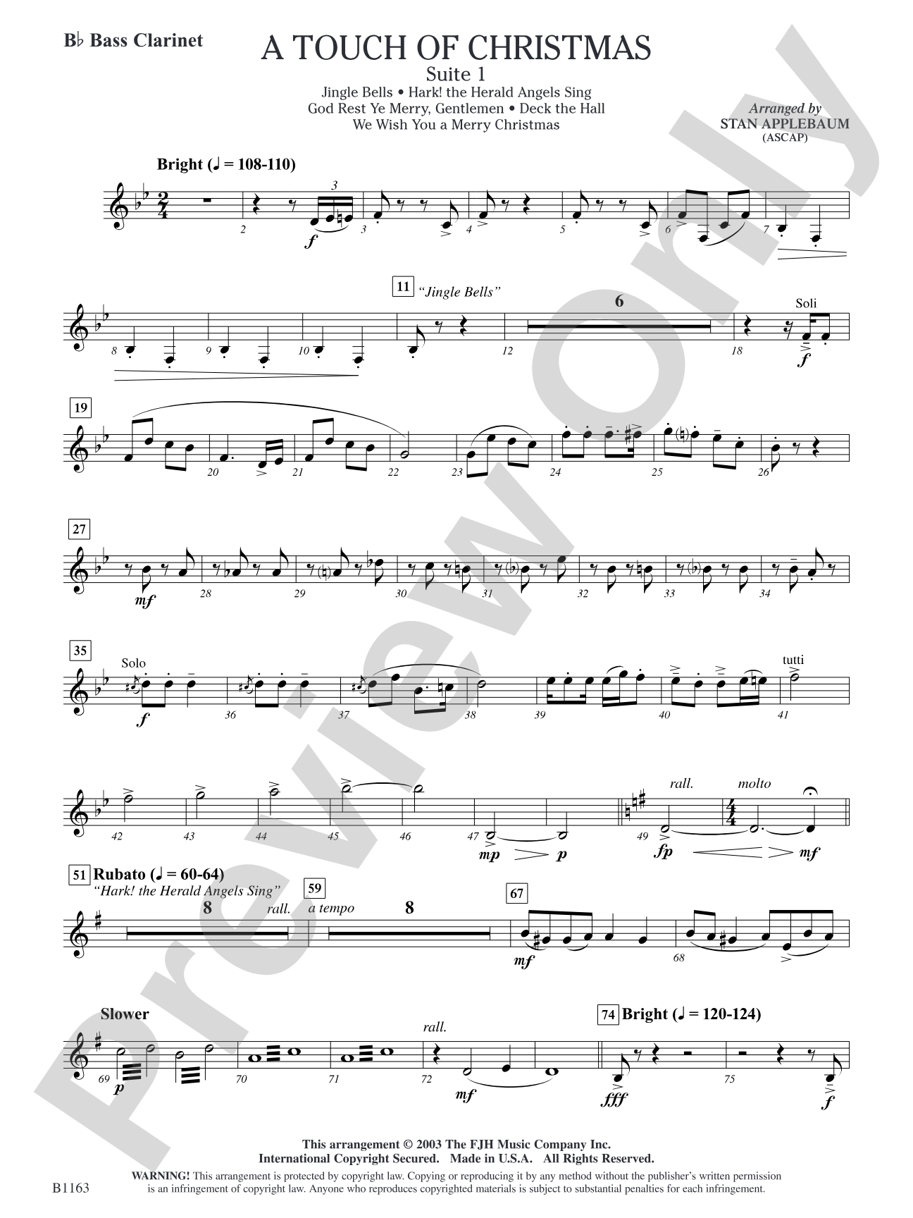 A Touch of Christmas: Suite 1: B-flat Bass Clarinet
