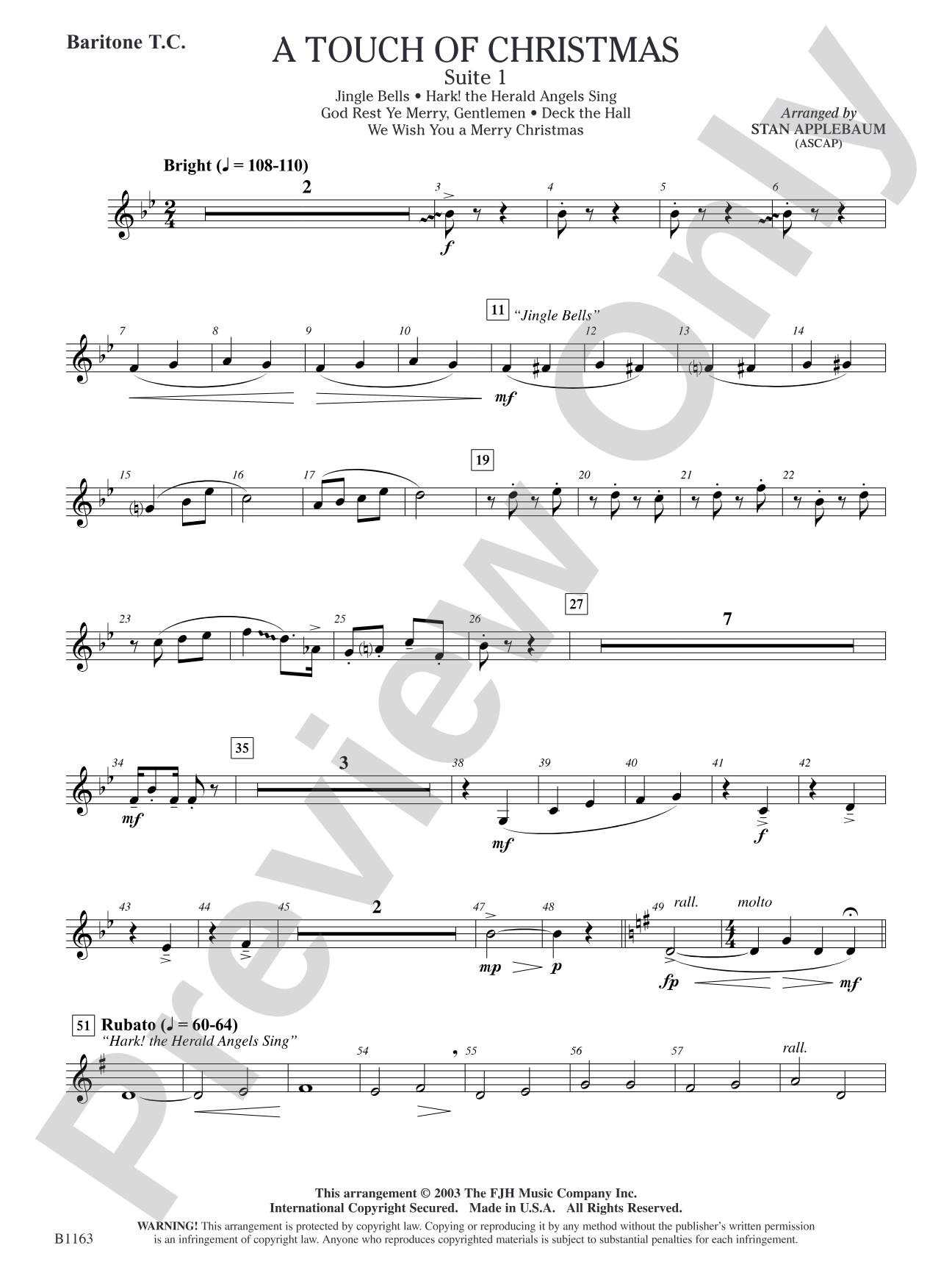 A Touch of Christmas: Suite 1: Baritone T.C.