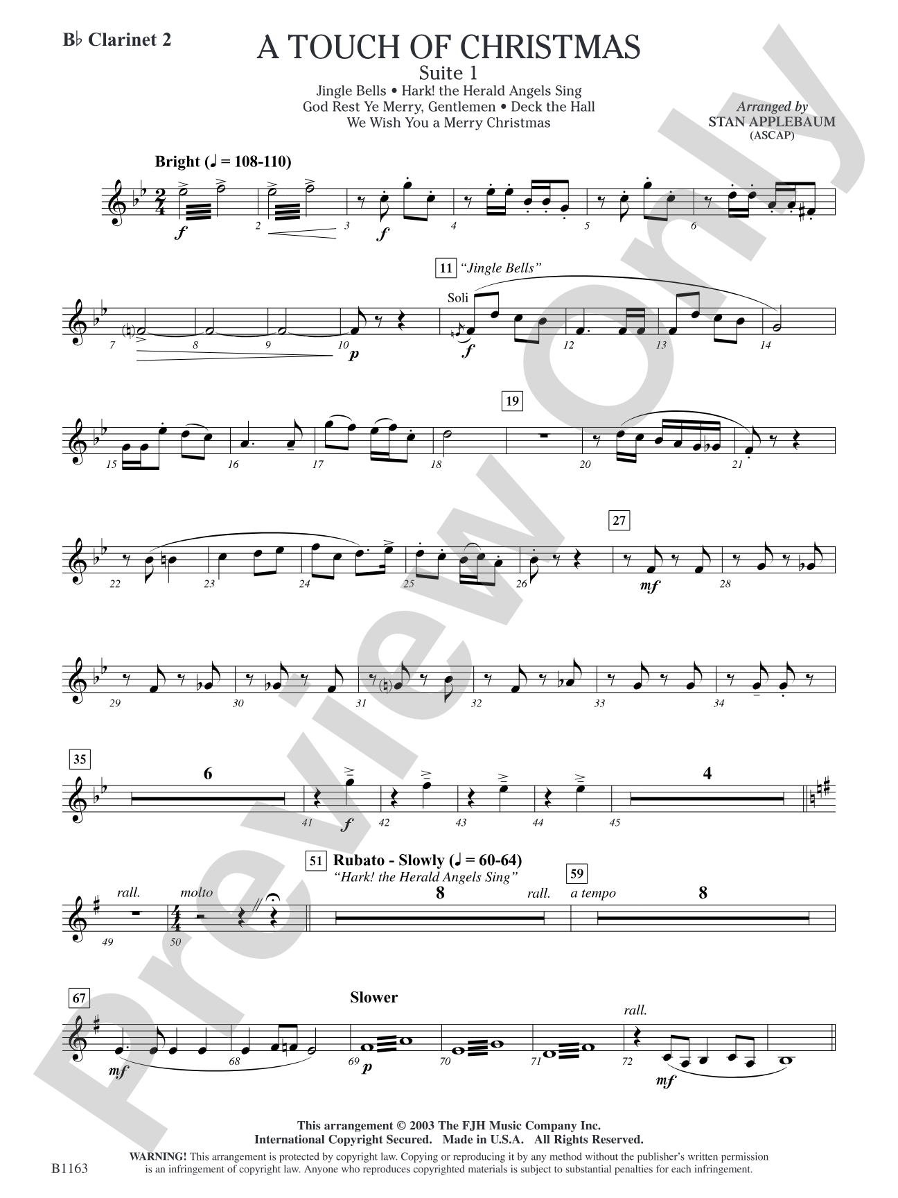 A Touch of Christmas: Suite 1: B-flat Clarinet 2