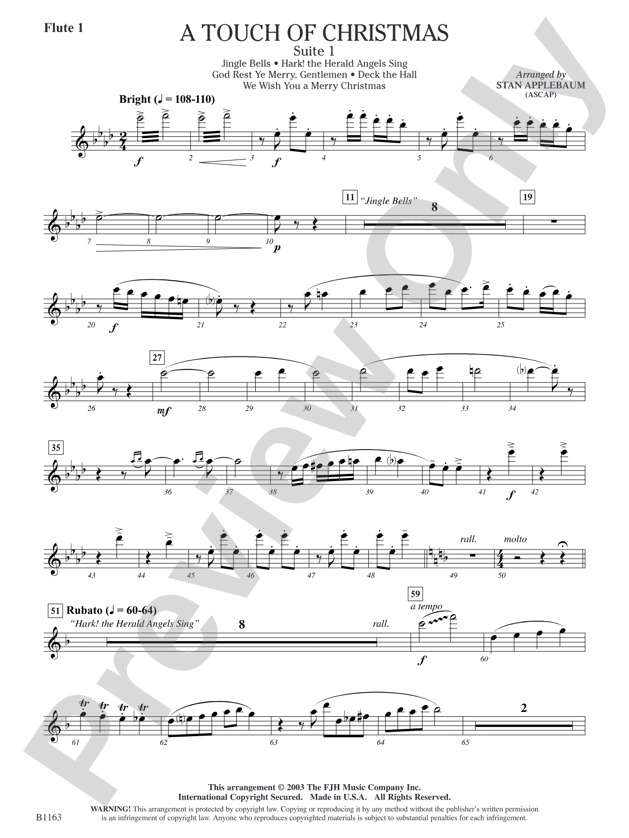A Touch of Christmas: Suite 1: Flute 1
