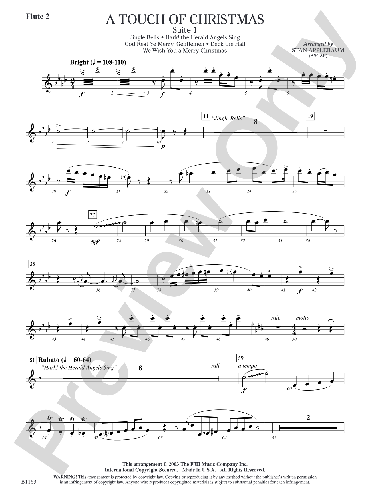 A Touch of Christmas: Suite 1: Flute 2