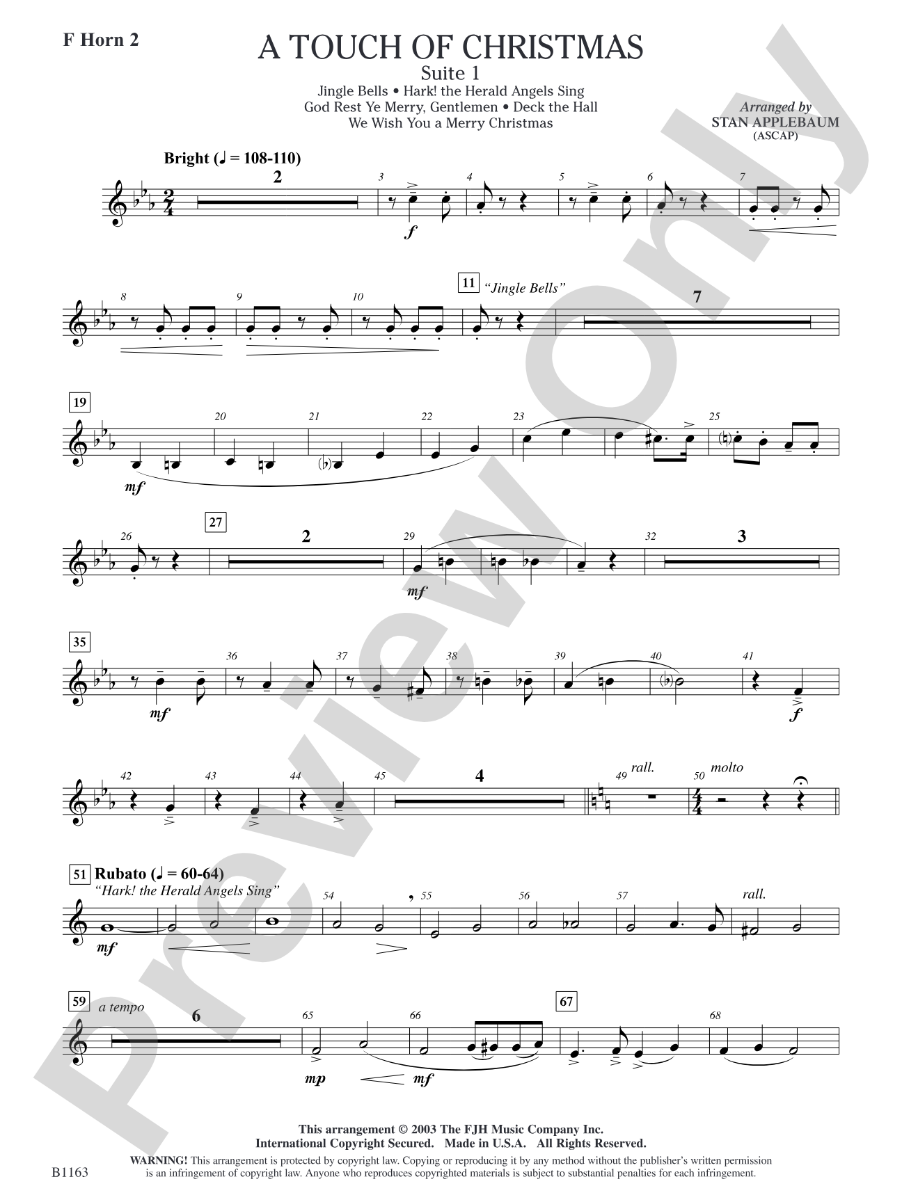 A Touch of Christmas: Suite 1: F Horn 2