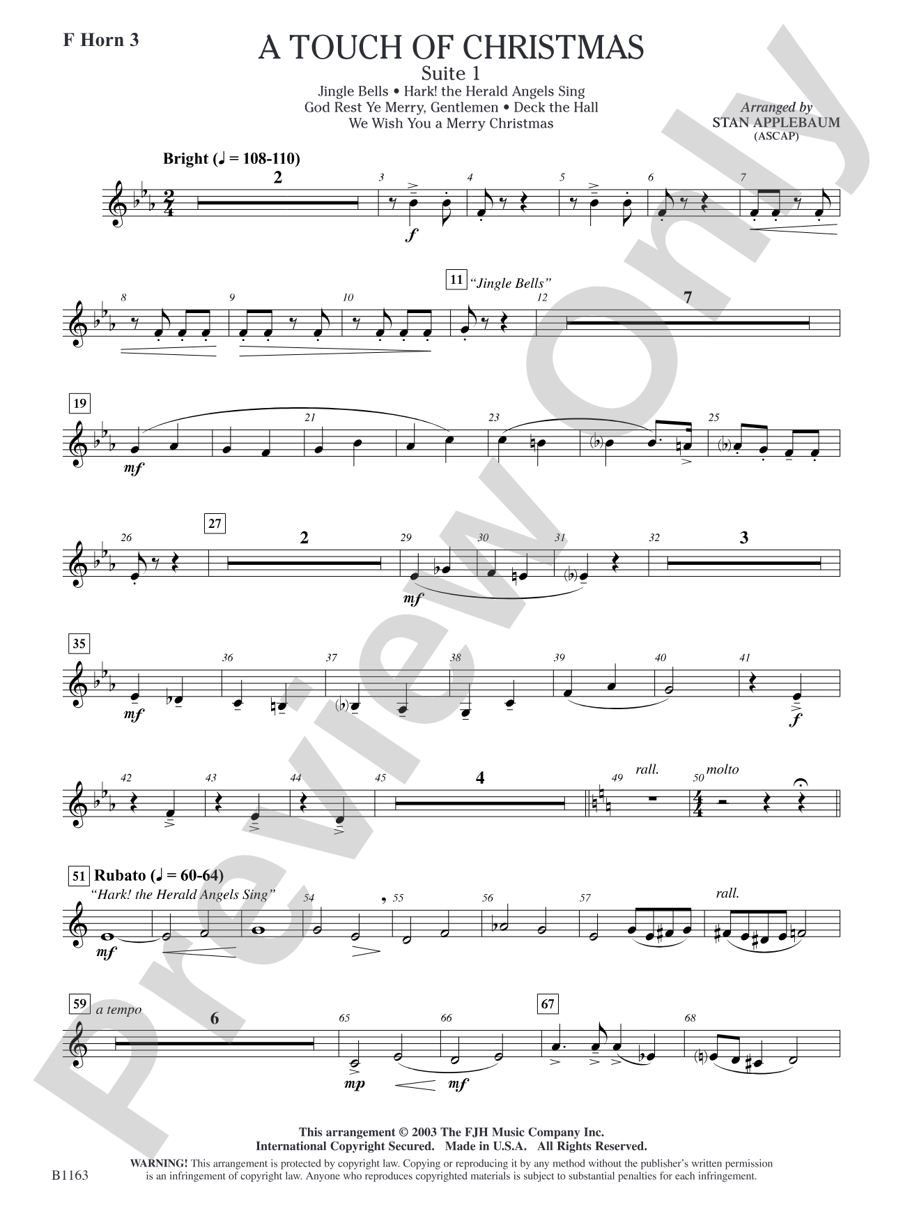 A Touch of Christmas: Suite 1: F Horn 3