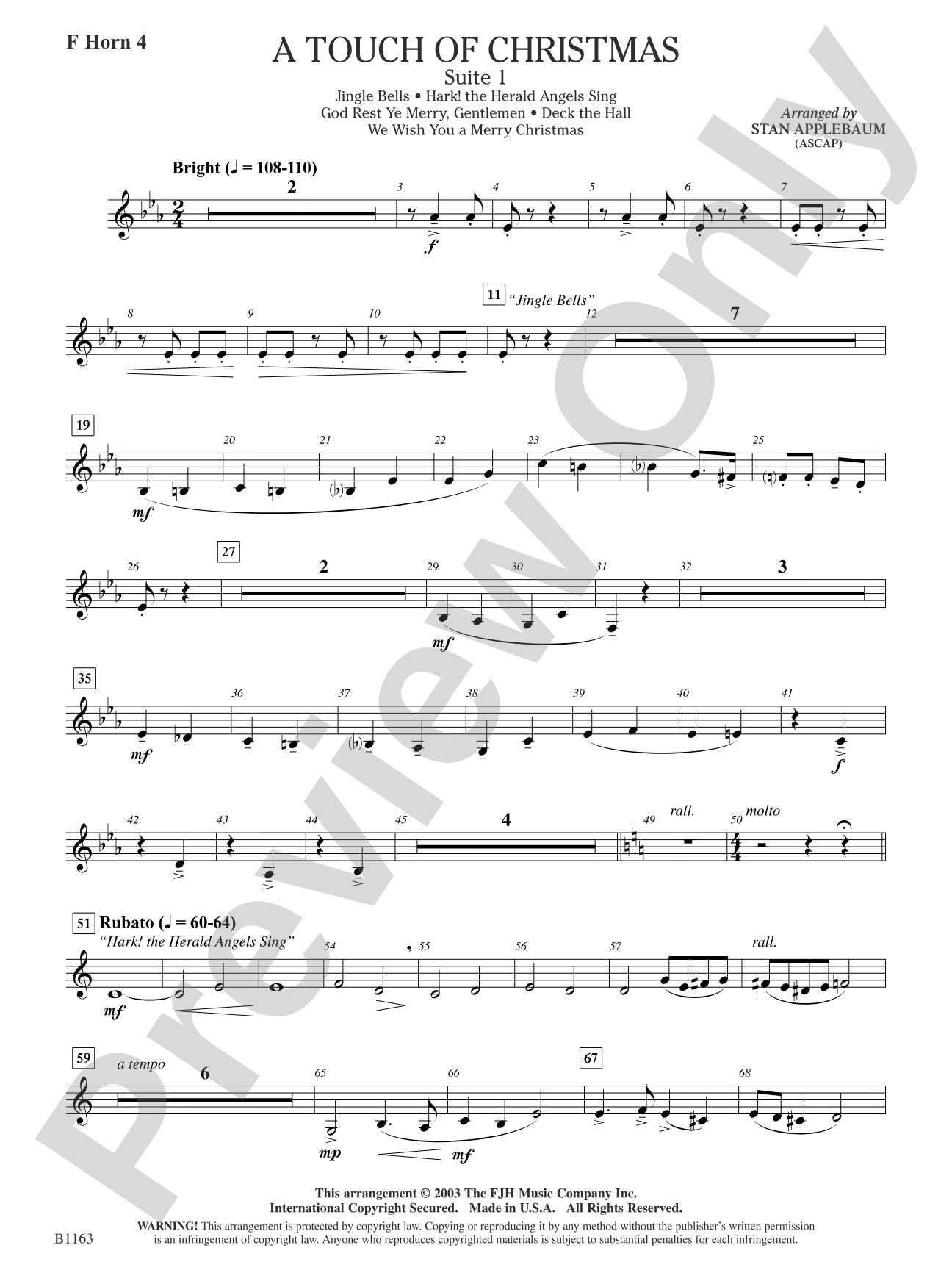 A Touch of Christmas: Suite 1: F Horn 4